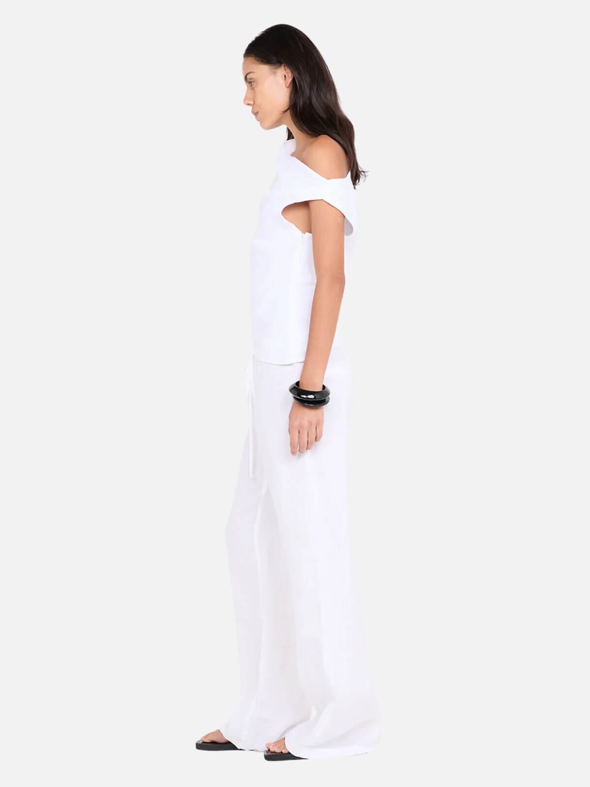 Elyce Asym Top - White Tops Bec + Bridge 