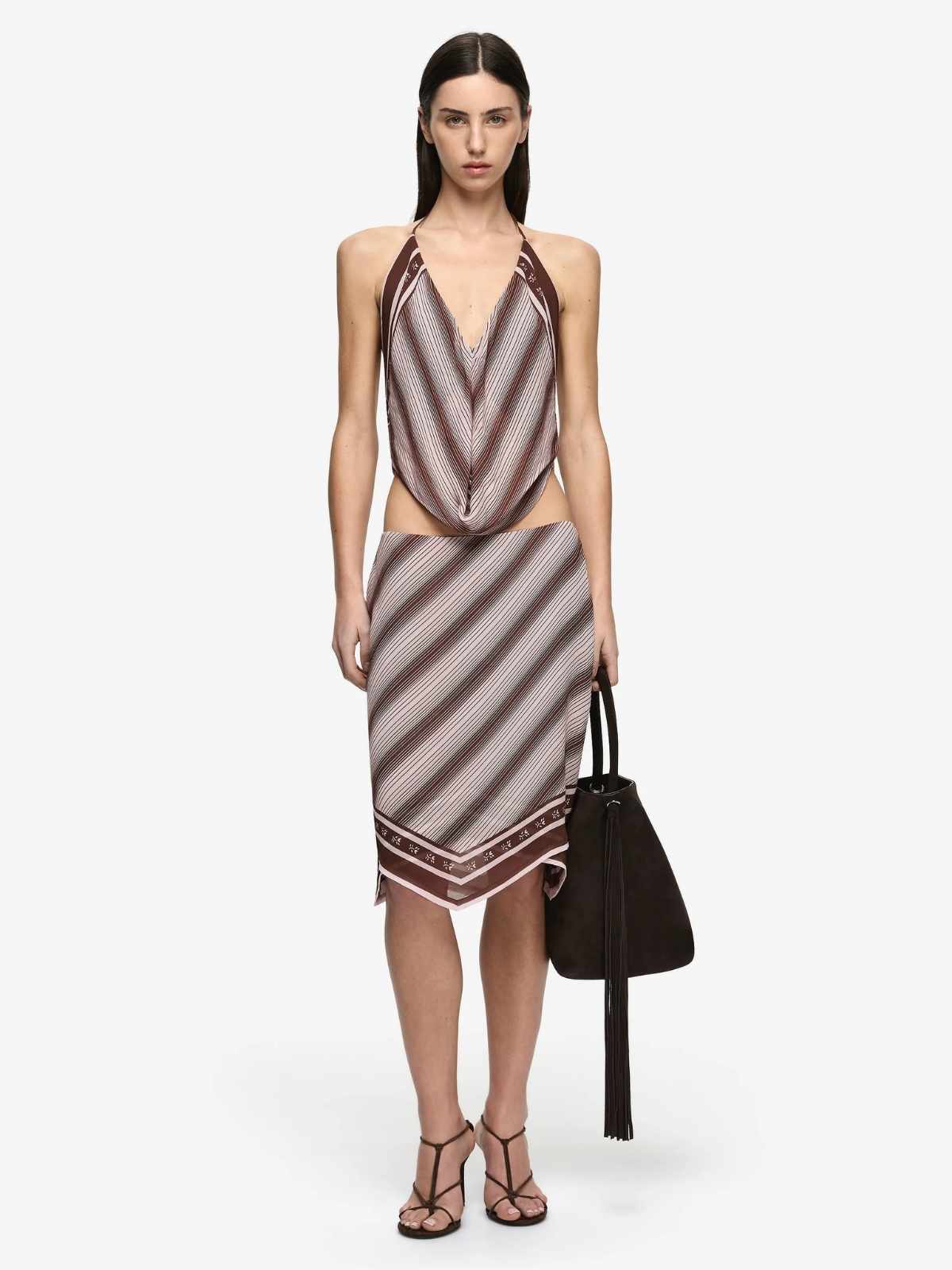 Evely Midi Skirt - Geo Scarf Print