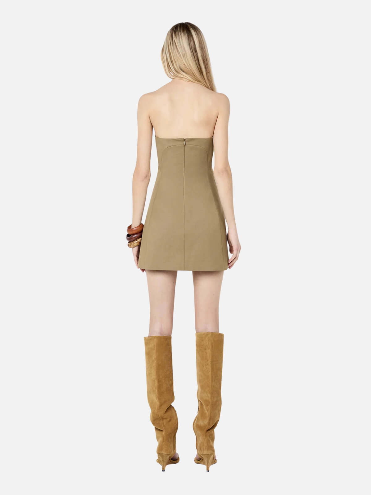 Faye Strapless Mini Dress - Olive