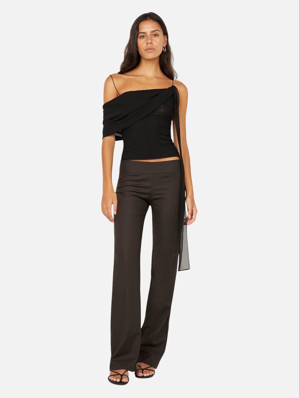 Bec + Bridge | Ingrid Pant - Choc Pinstripe | Perlu