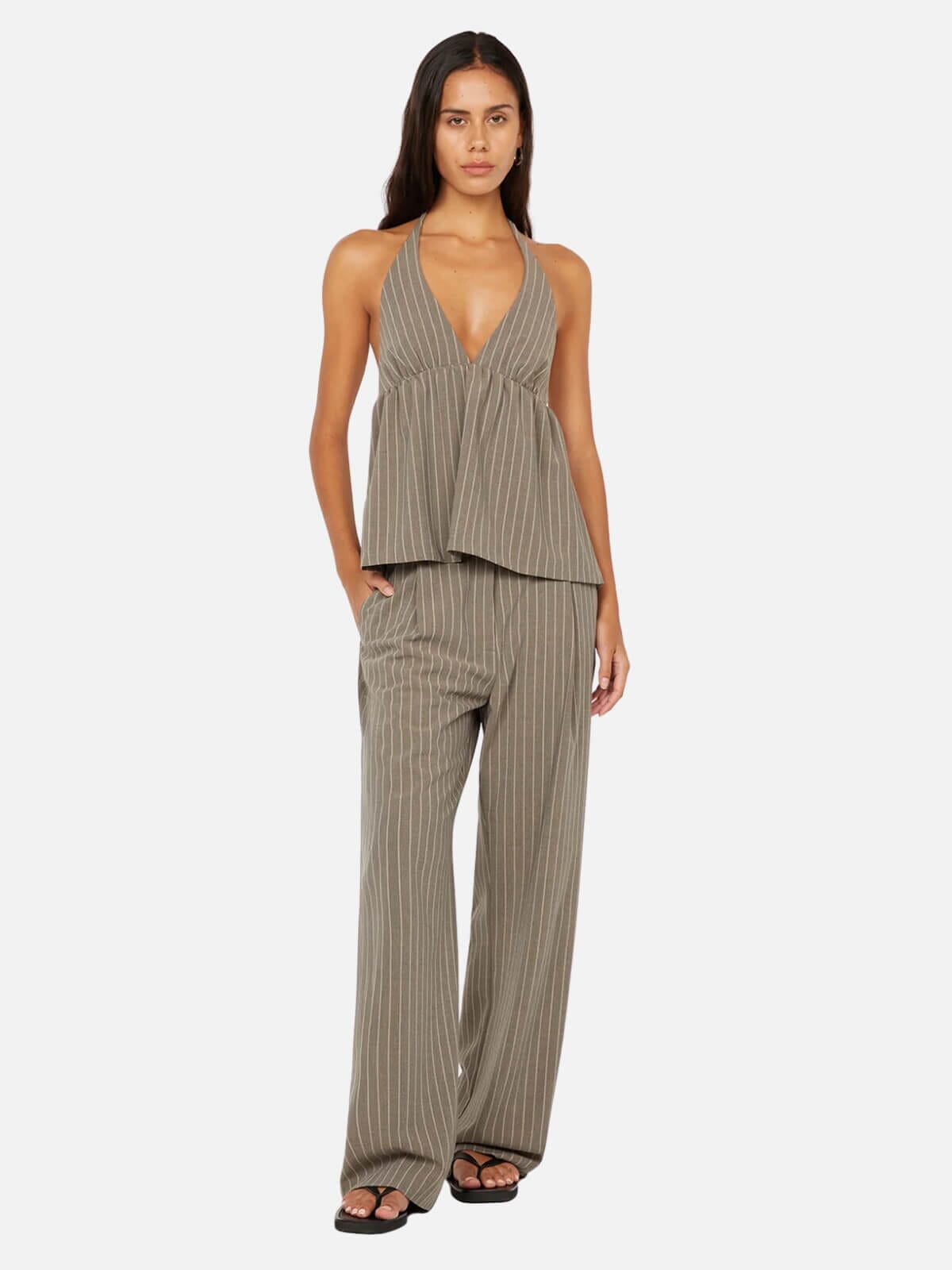 Bec + Bridge | Jonni Pant - Charcoal Stripe | Perlu