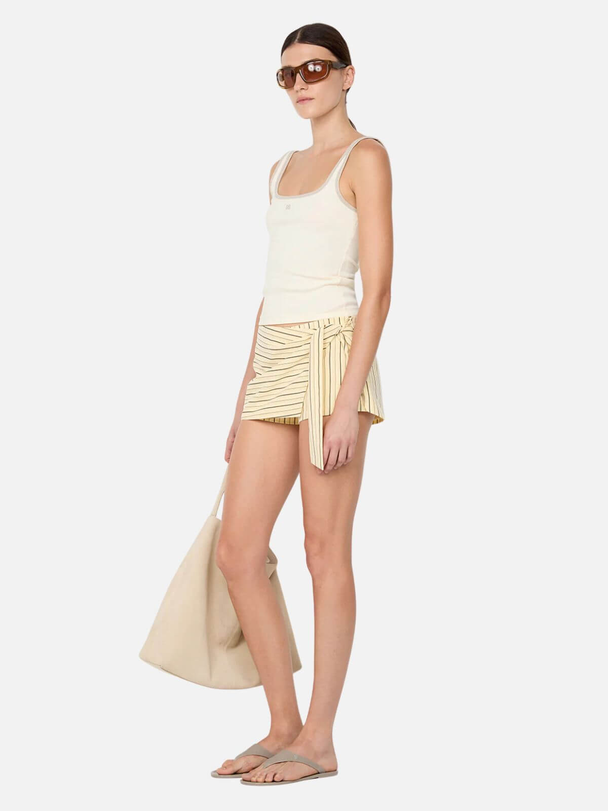 Kiana Skort - Butter/Choc Stripe