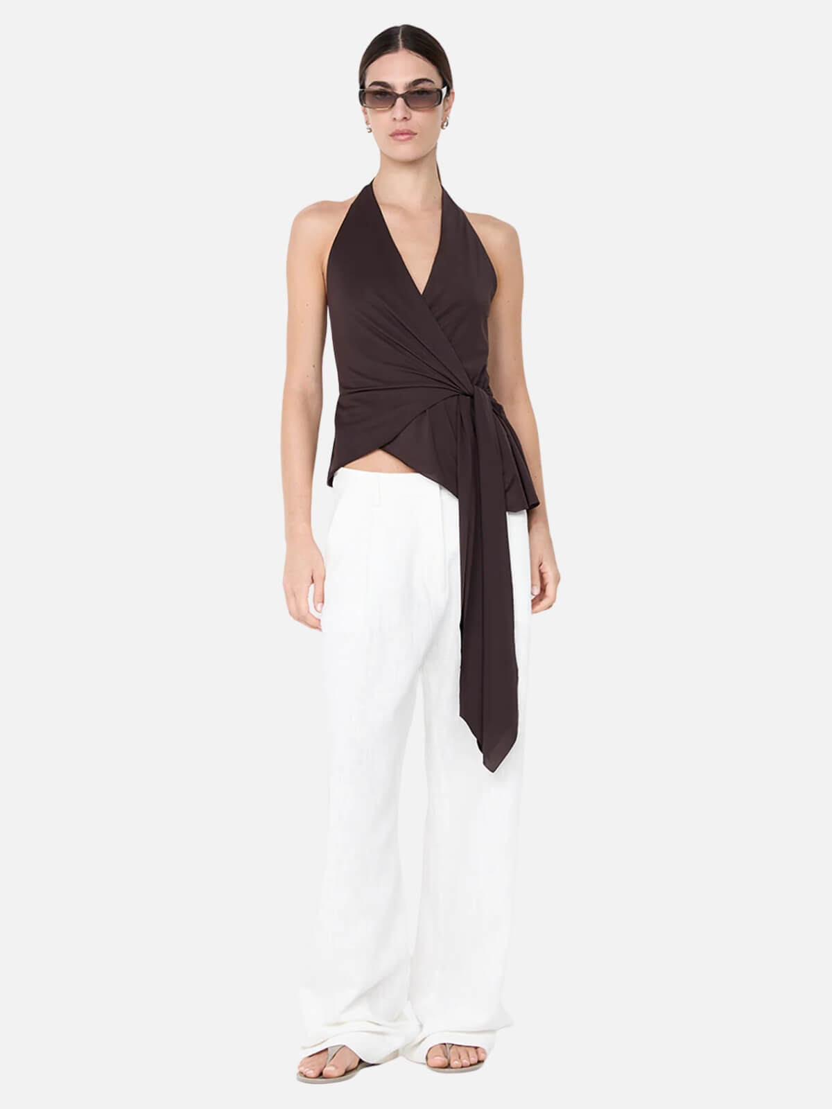 Bec + Bridge | Mia Halter Top - Dark Chocolate | Perlu