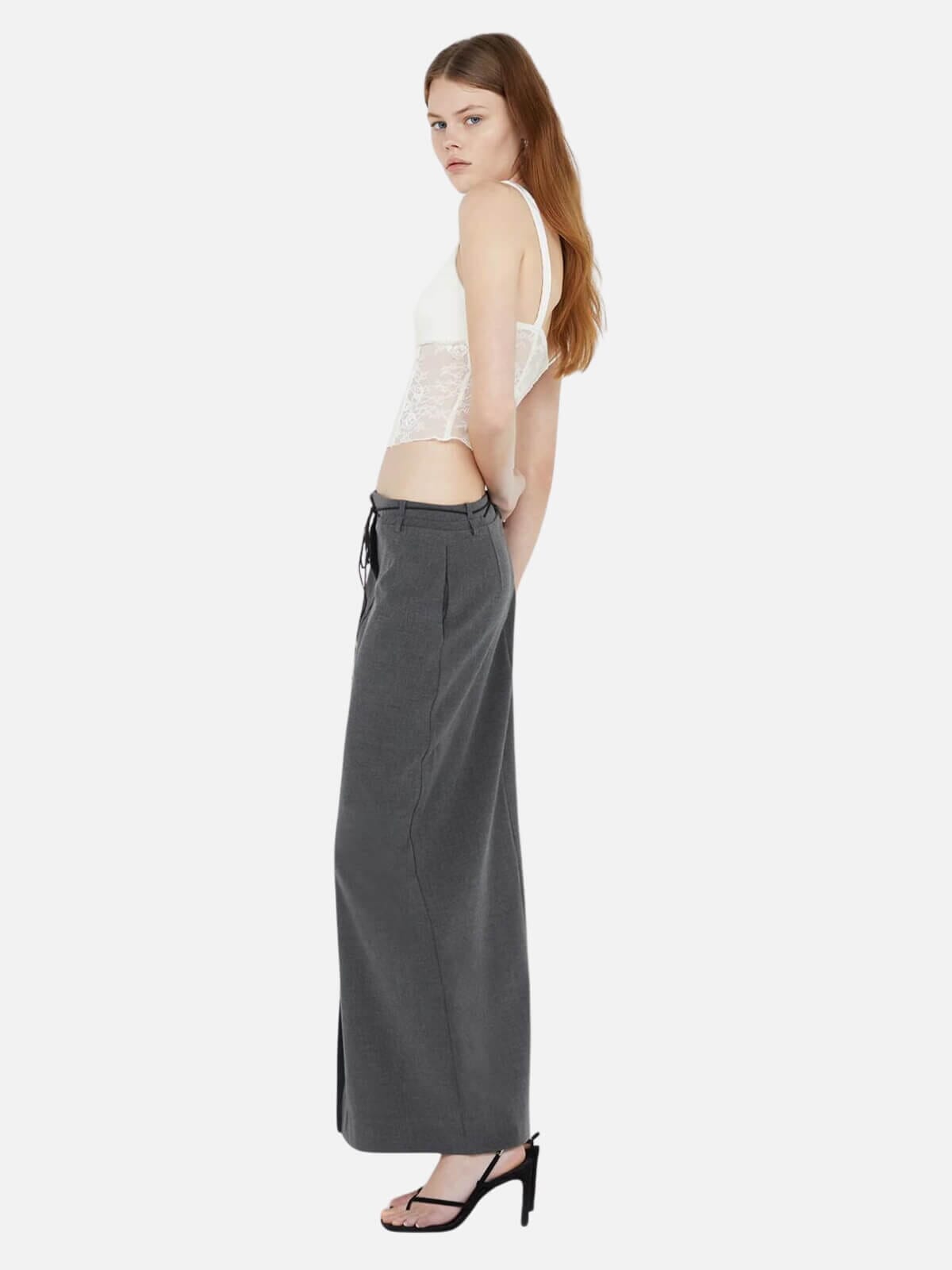 Bec & Bridge | Naida Panel Skirt - Charcoal | Perlu