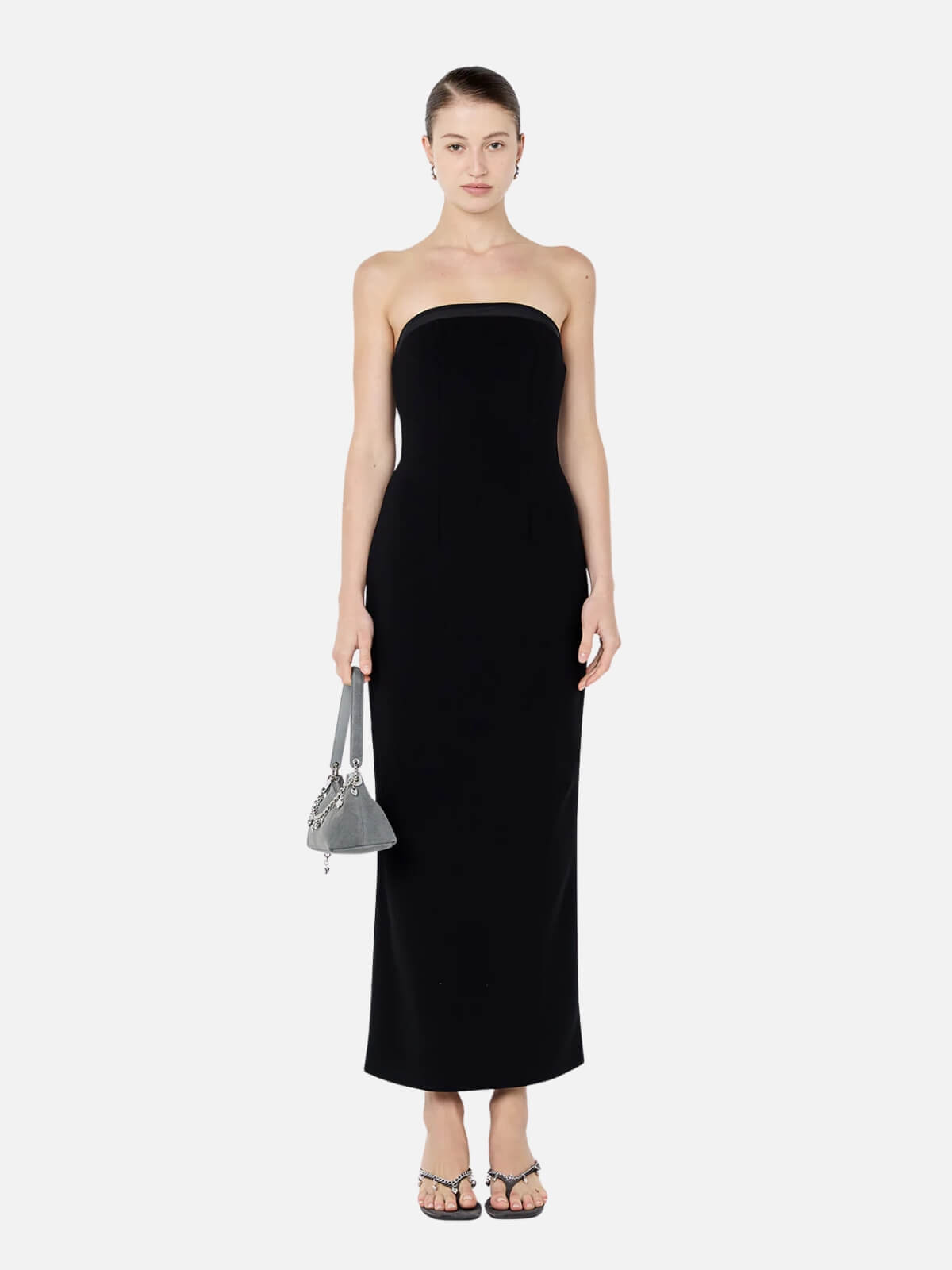 Romee Strapless Midi Dress - Black
