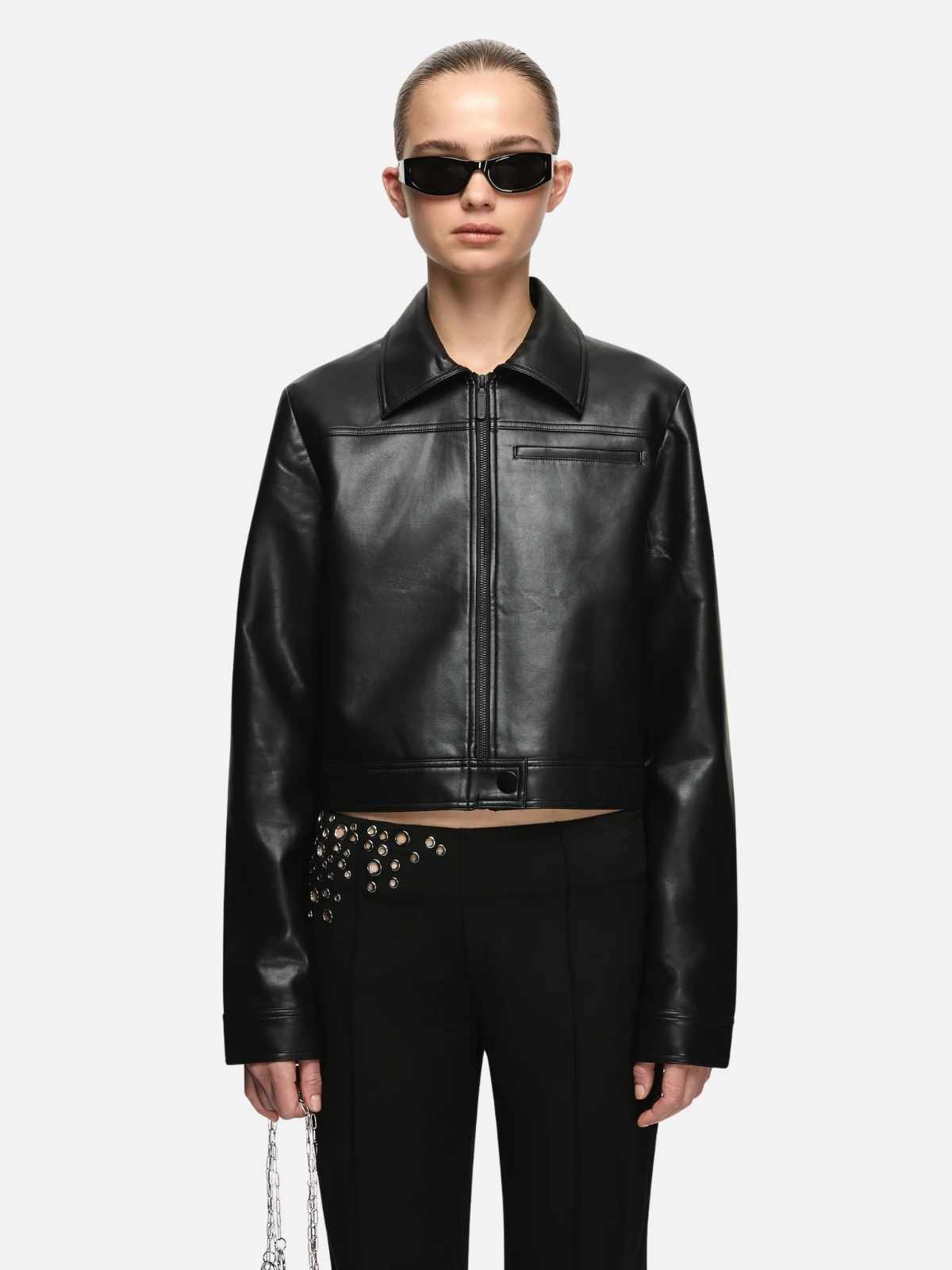 Saphira Cropped Jacket - Black
