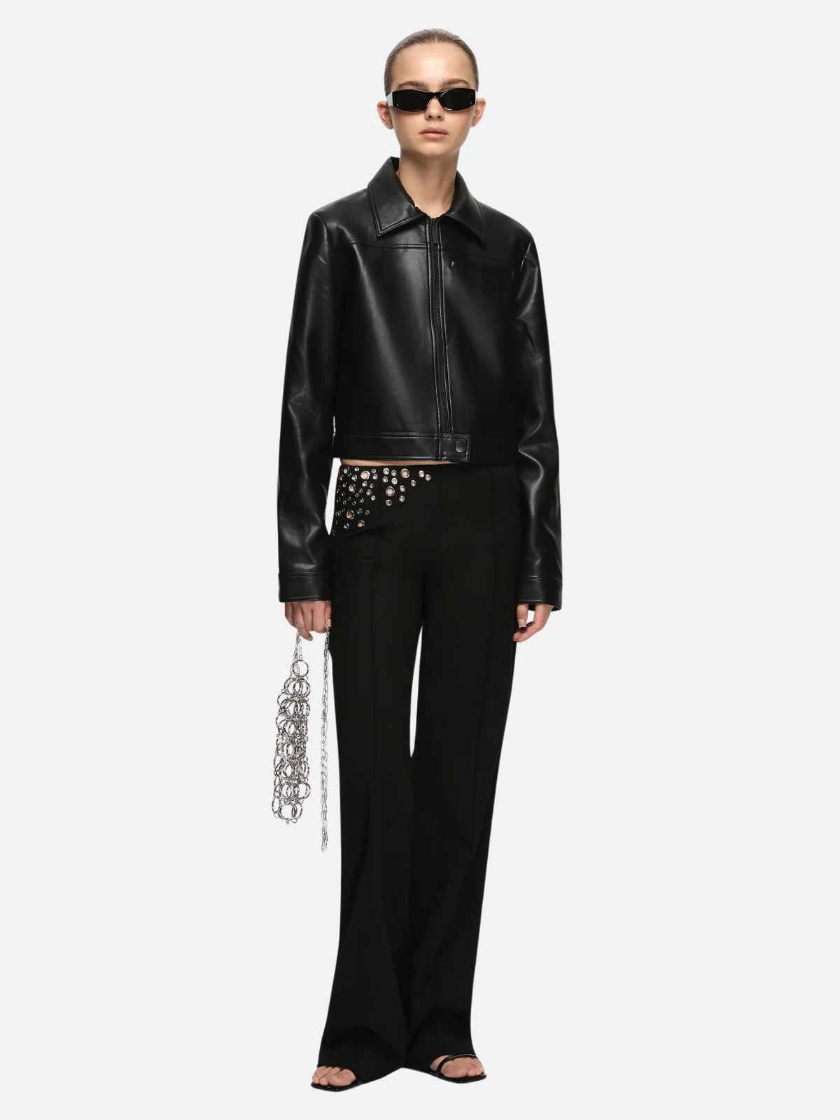 Saphira Cropped Jacket - Black