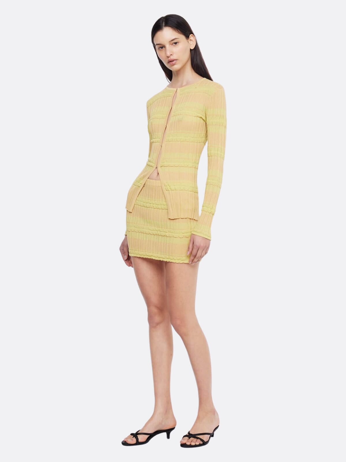 Bec + Bridge | Scrunchie Knit Mini Skirt - Spliced Citron | Perlu