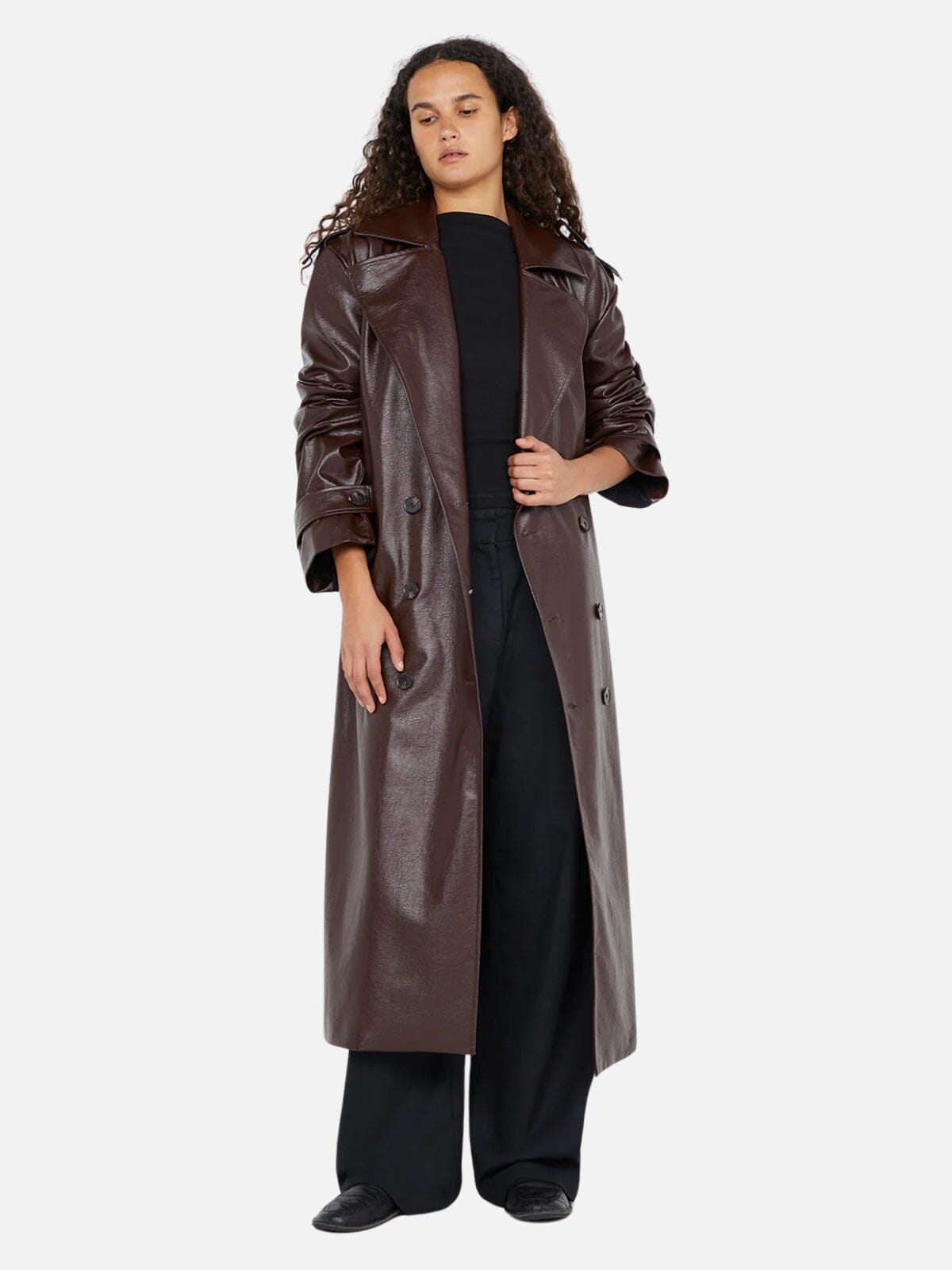 Scylla Trench Coat - Burgundy Coats & Jackets Bec + Bridge 