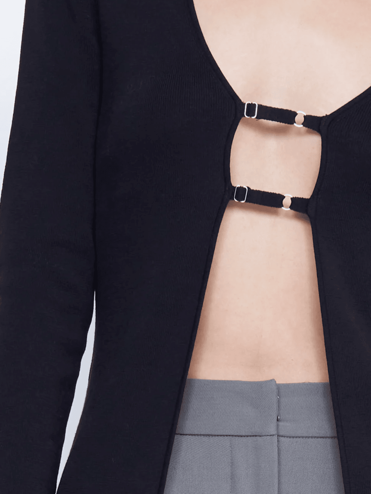 Teodora Knit Long Sleeve Top - Black Tops Bec + Bridge 