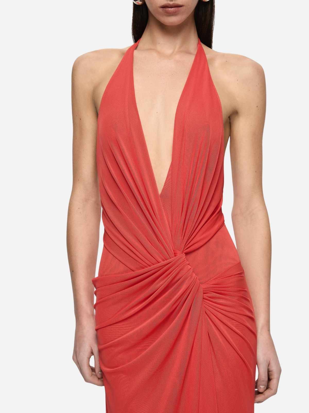 Xanthi V Neck Maxi Dress - Flame