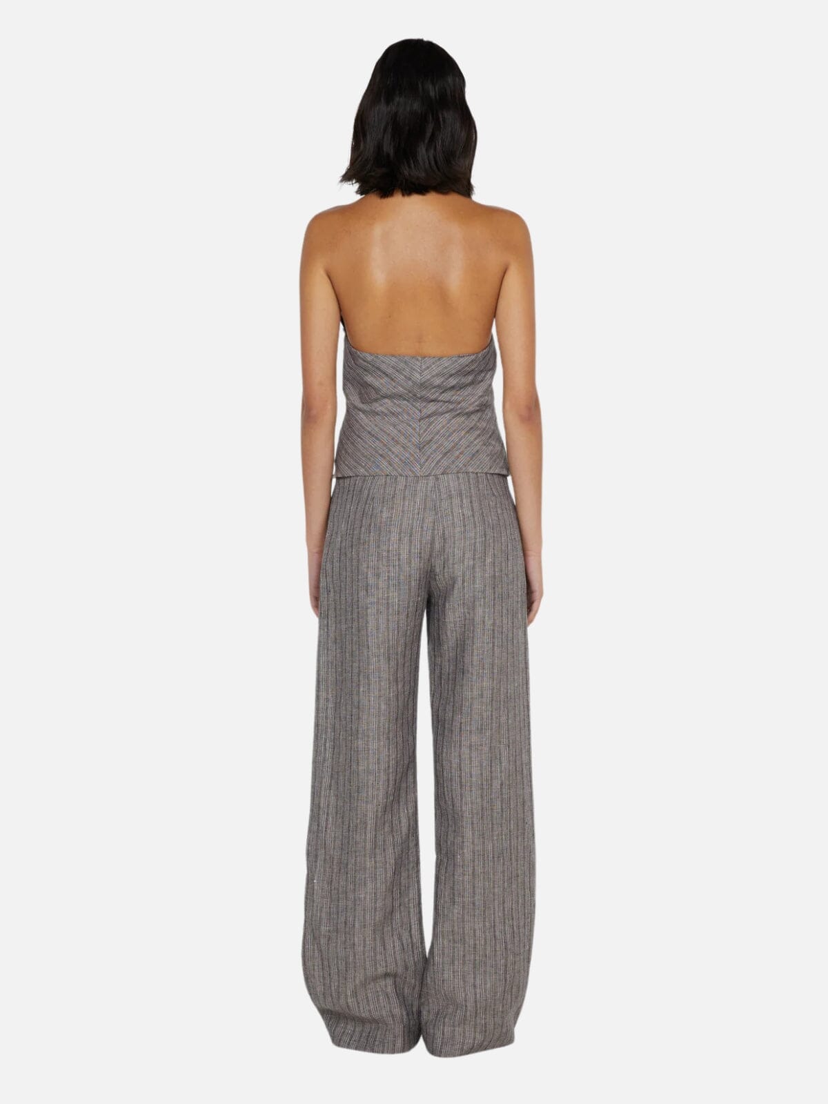 Bec + Bridge | Zuri Straight Leg Pant - Taupe/Ivory Stripe | Perlu