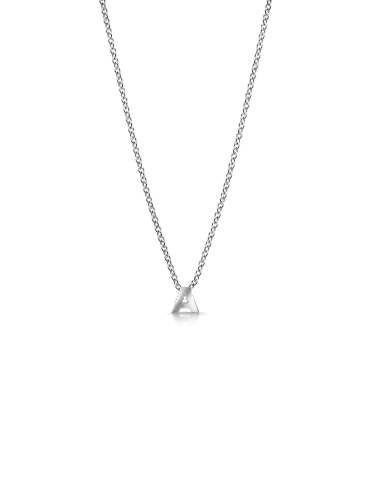 Bianko | Initial Pendant Necklace - A - Silver | Perlu
