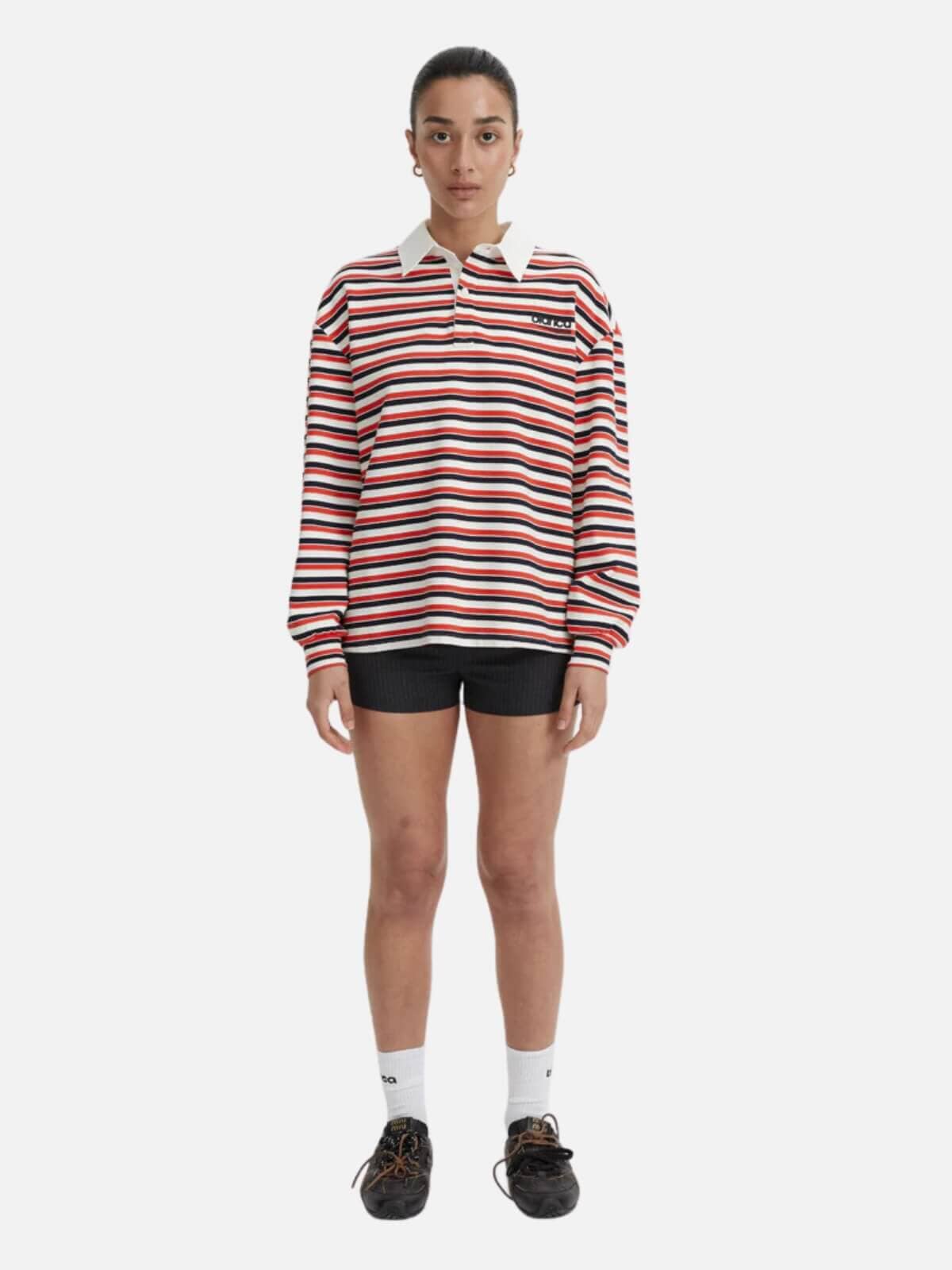 BLANCA | Ellie Polo Top - Red | Perlu