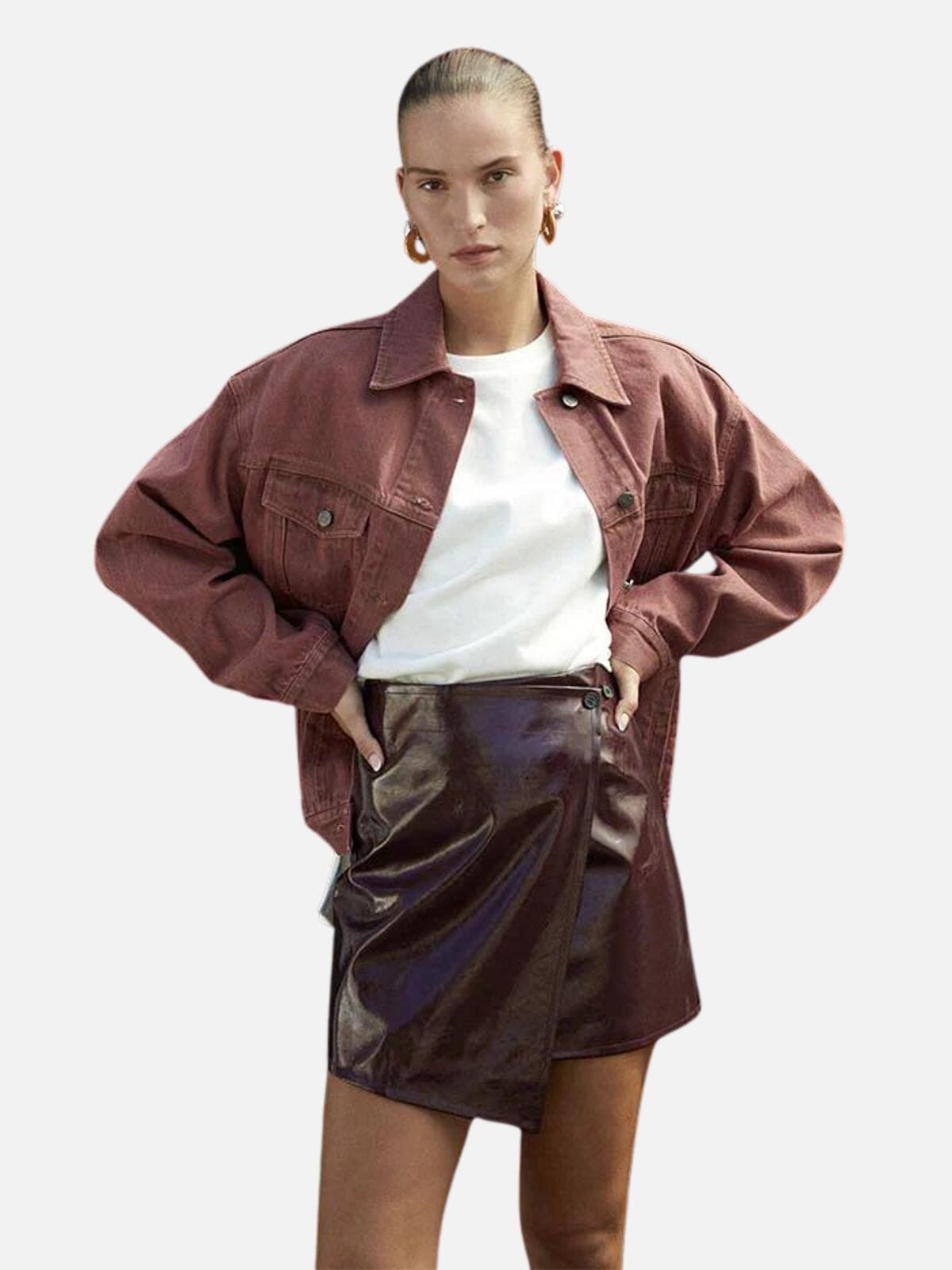 BLANCA | Hailey Mini Skirt - Burgundy | Perlu