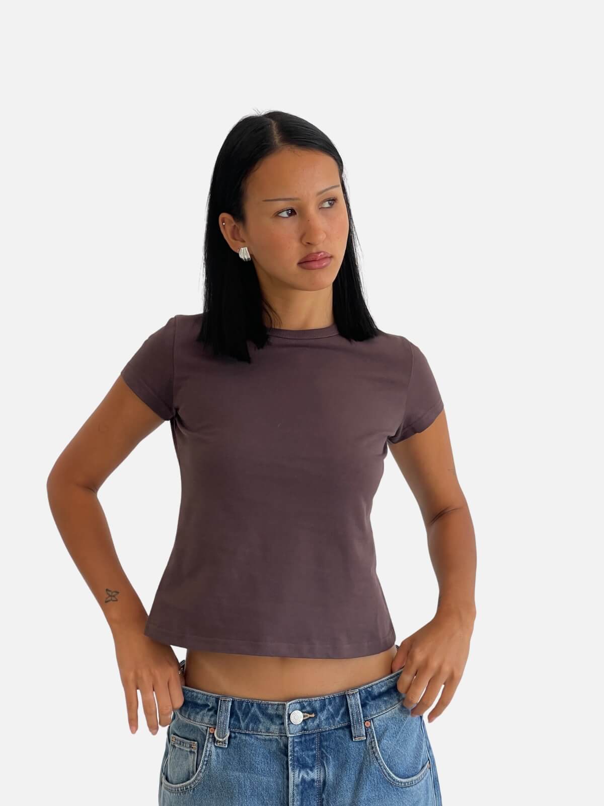 Laina Baby Tee - Brown