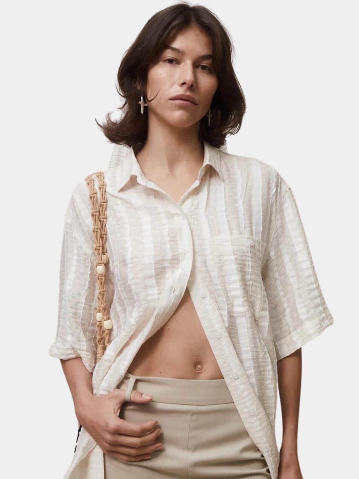 BLANCA | Micola Short Sleeve Shirt - White | Perlu