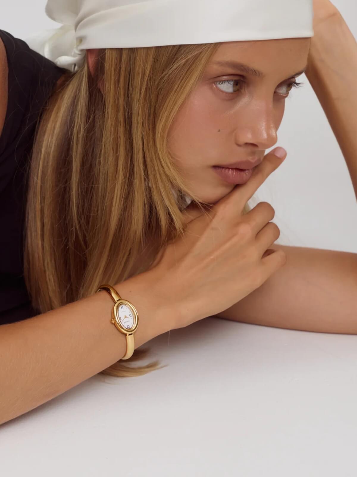 Kate Watch - White -14k Gold