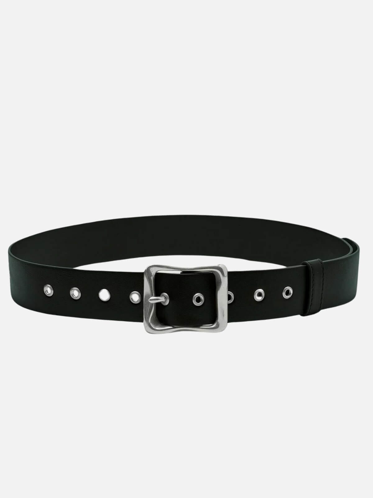 Brie Leon | Everyday Buckle Belt - Black/Silver | Perlu