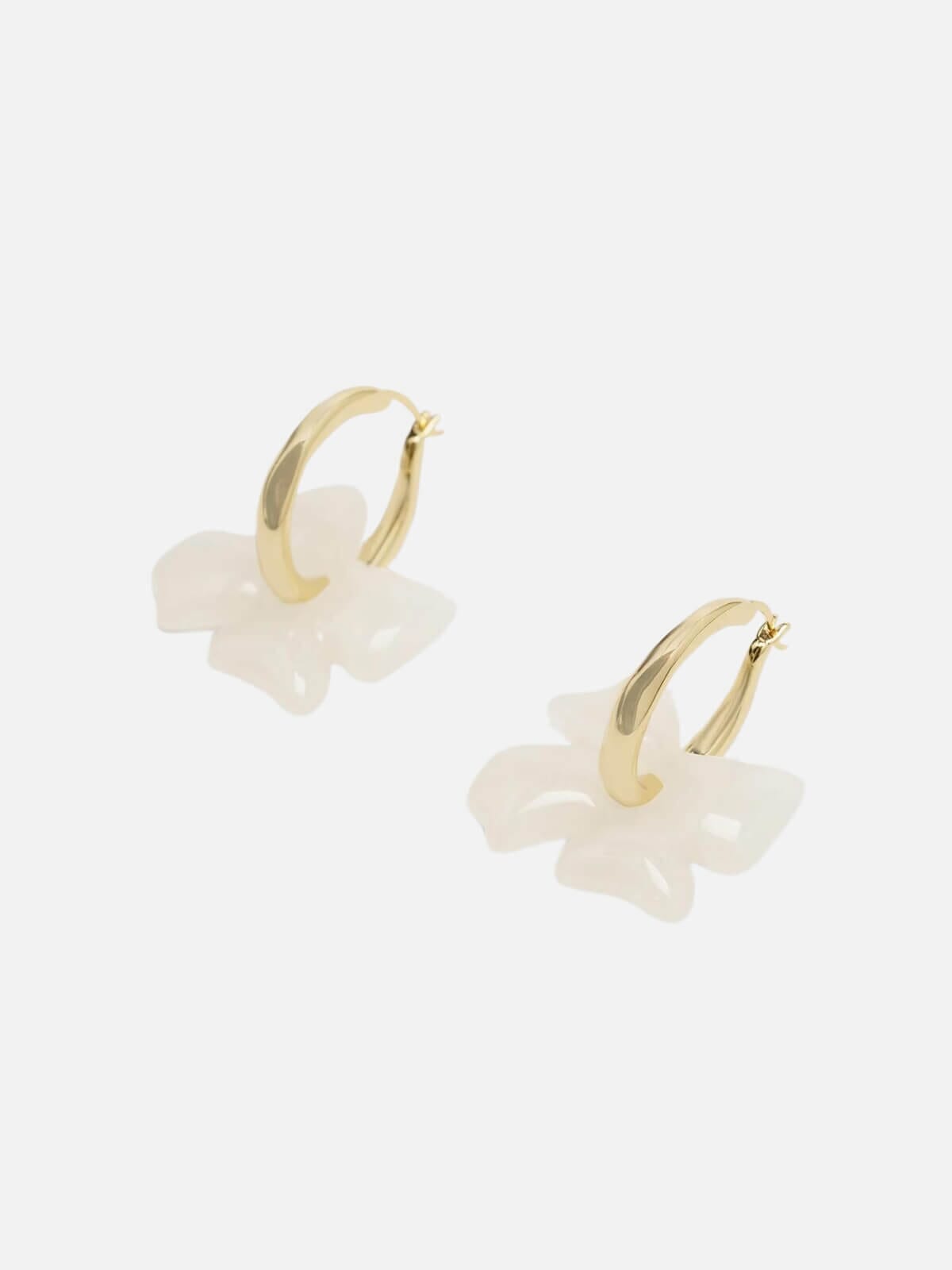 Brie Leon | Glass Flower Earrings - Gold/Clear | Perlu