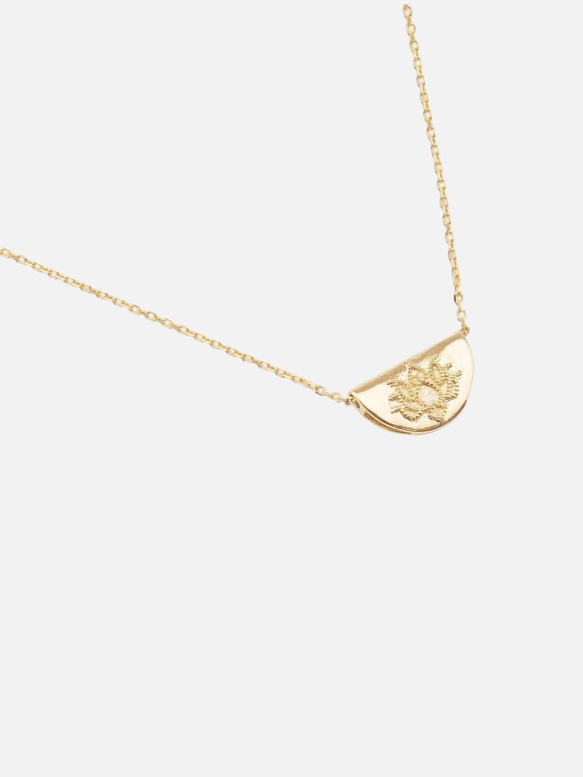 By Charlotte I 14k Gold Mini Lotus Necklace Solid Gold I Perlu