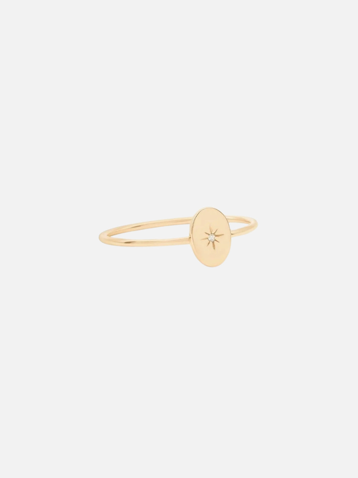 By Charlotte | 14k Gold Shine Your Light Diamond Ring | Perlu