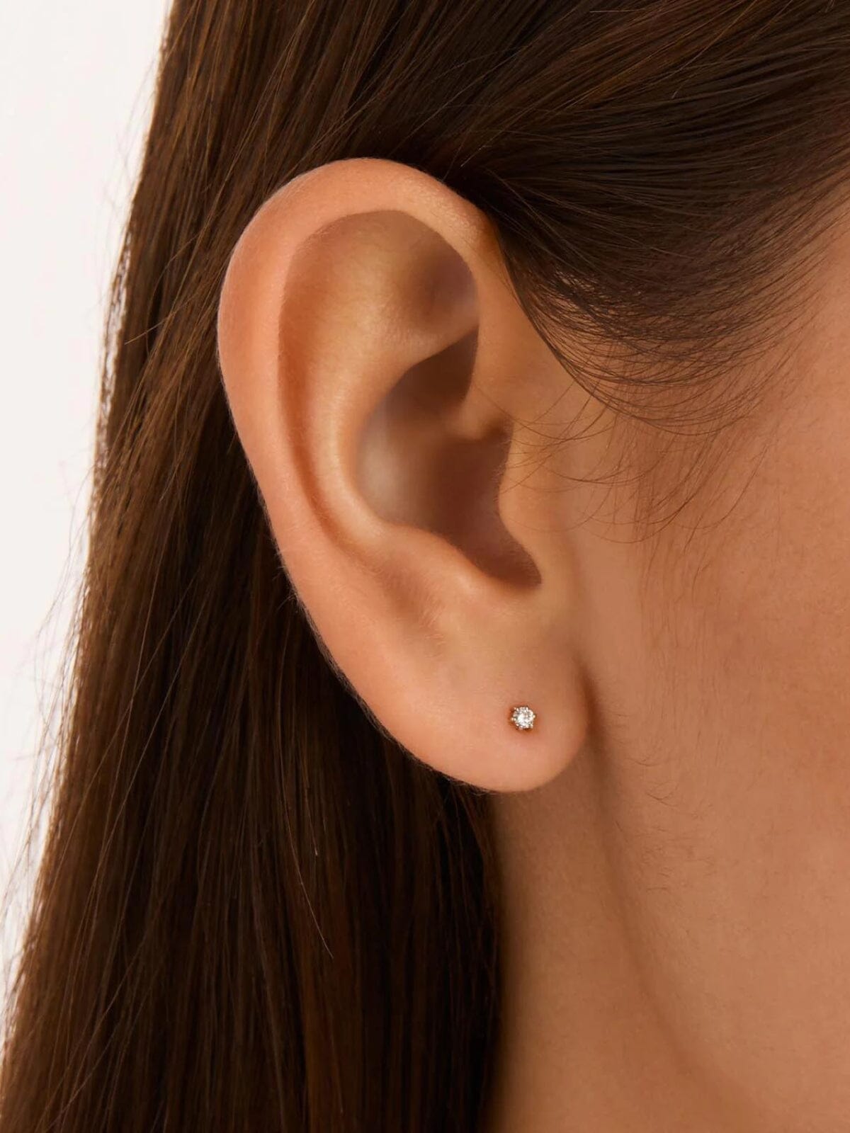 by charlotte | 14k Solid Gold Sweet Droplet Diamond Earring - 2mm, 3mm | Perlu