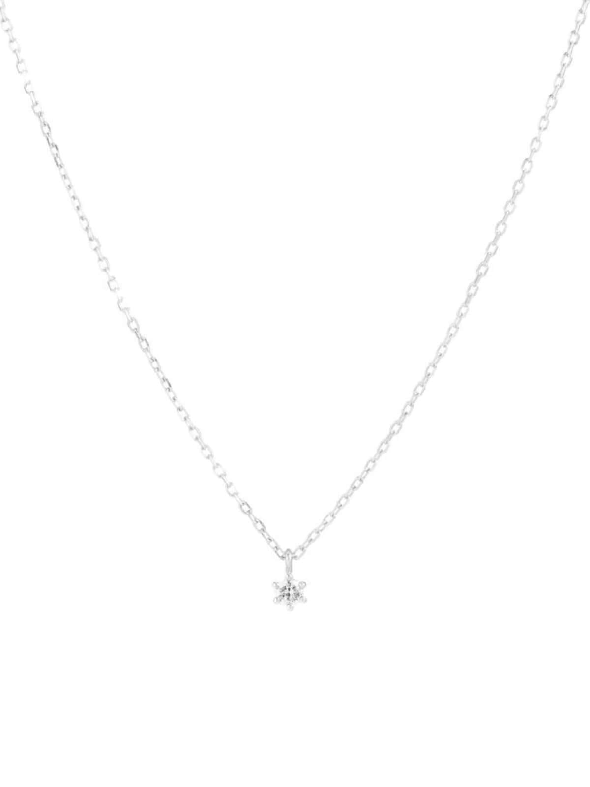By Charlotte | 14K White Gold Sweet Droplet Diamond Necklace | Perlu