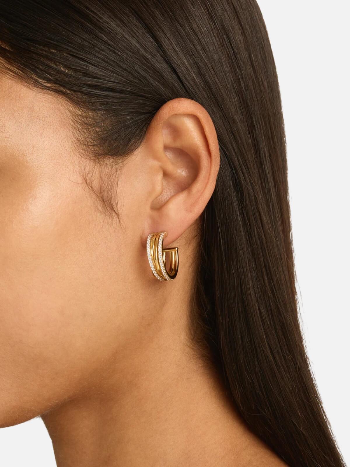 18k Gold Plated Entwined Hearts Large Hoops