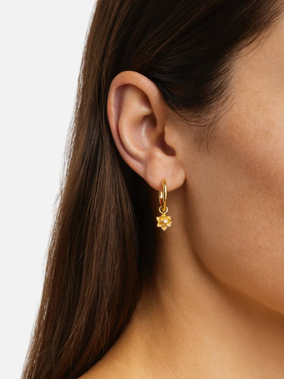 18k Gold Vermeil Bloom Within Lotus Hoops