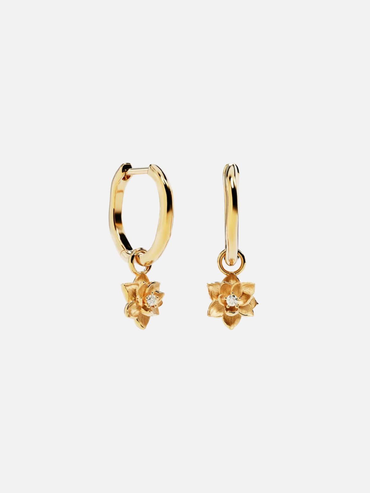 18k Gold Vermeil Bloom Within Lotus Hoops