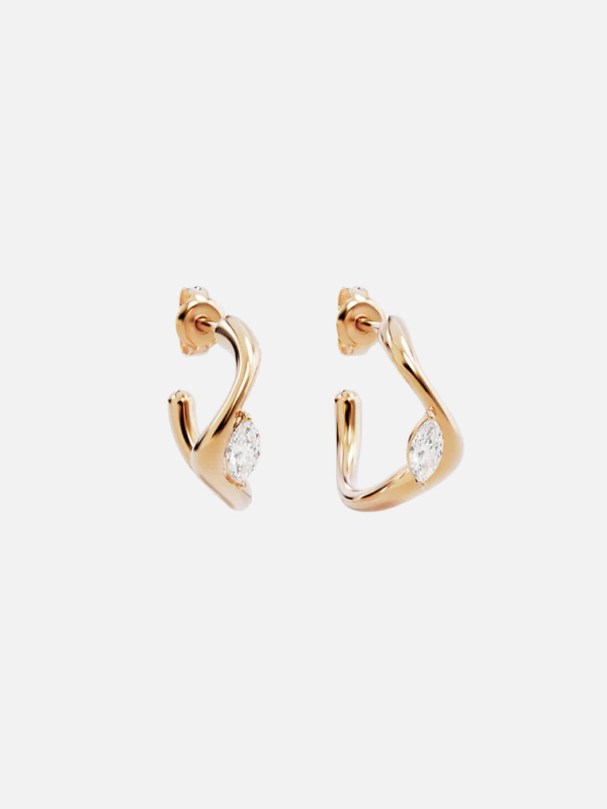 18k Gold Vermeil Crystal Wings Hoops