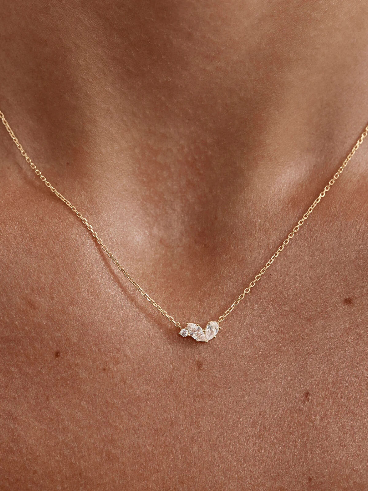 18k Gold Vermeil Crystal Wings Neckace