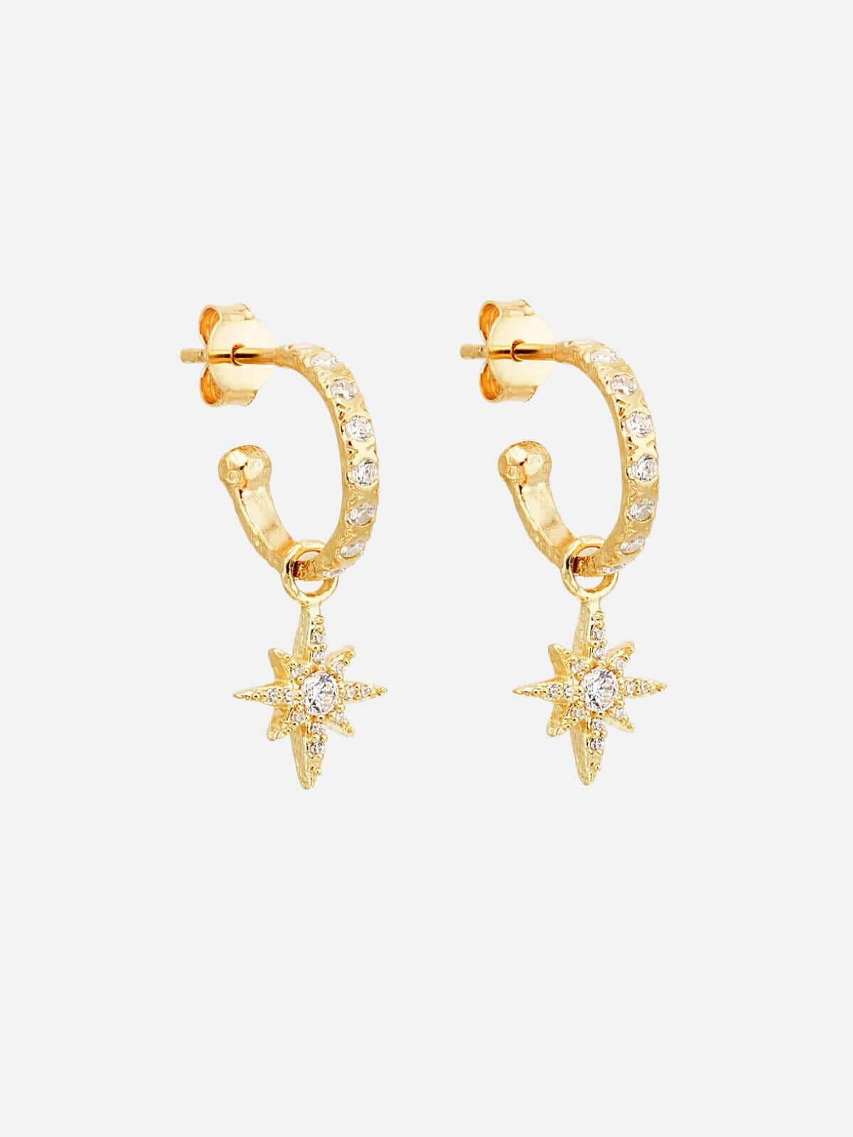 By Charlotte | 18k Gold Vermeil Dancing In Starlight Hoops | Perlu