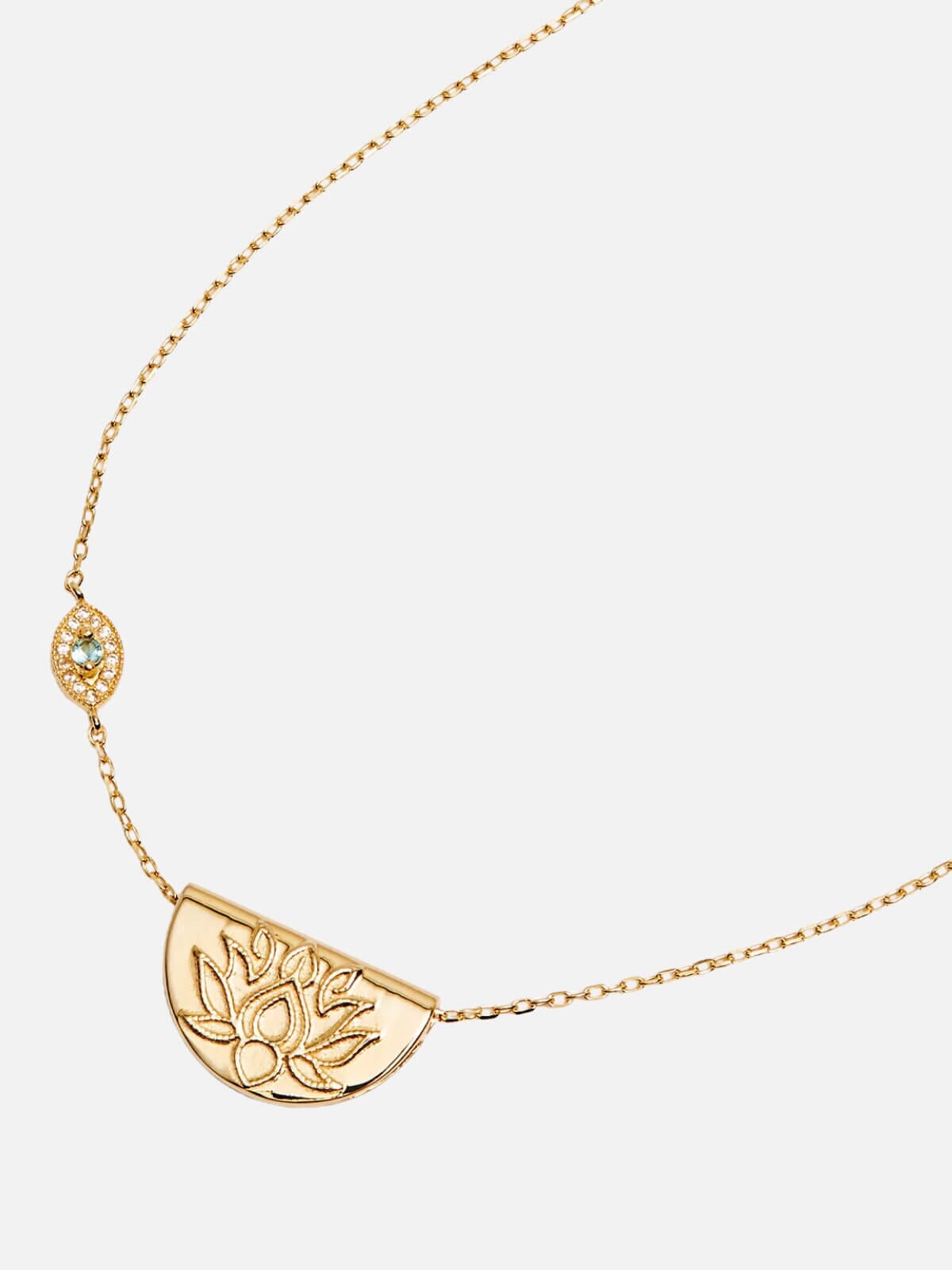 By Charlotte | 18k Gold Vermeil Eye of Peace Lotus Necklace | Perlu