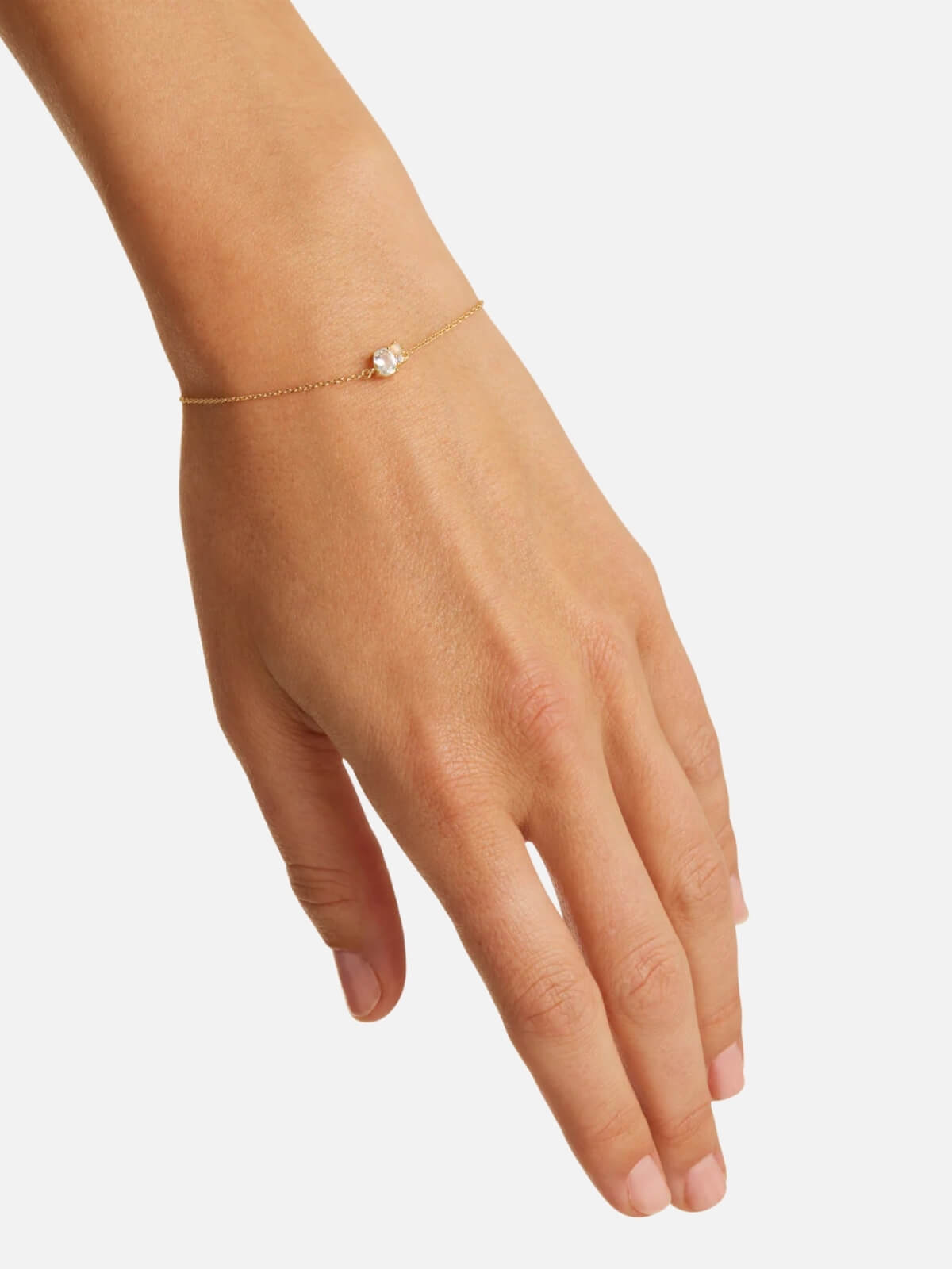 By Charlotte | 18k Gold Vermeil Kindred Birthstone Bracelet - April | Perlu