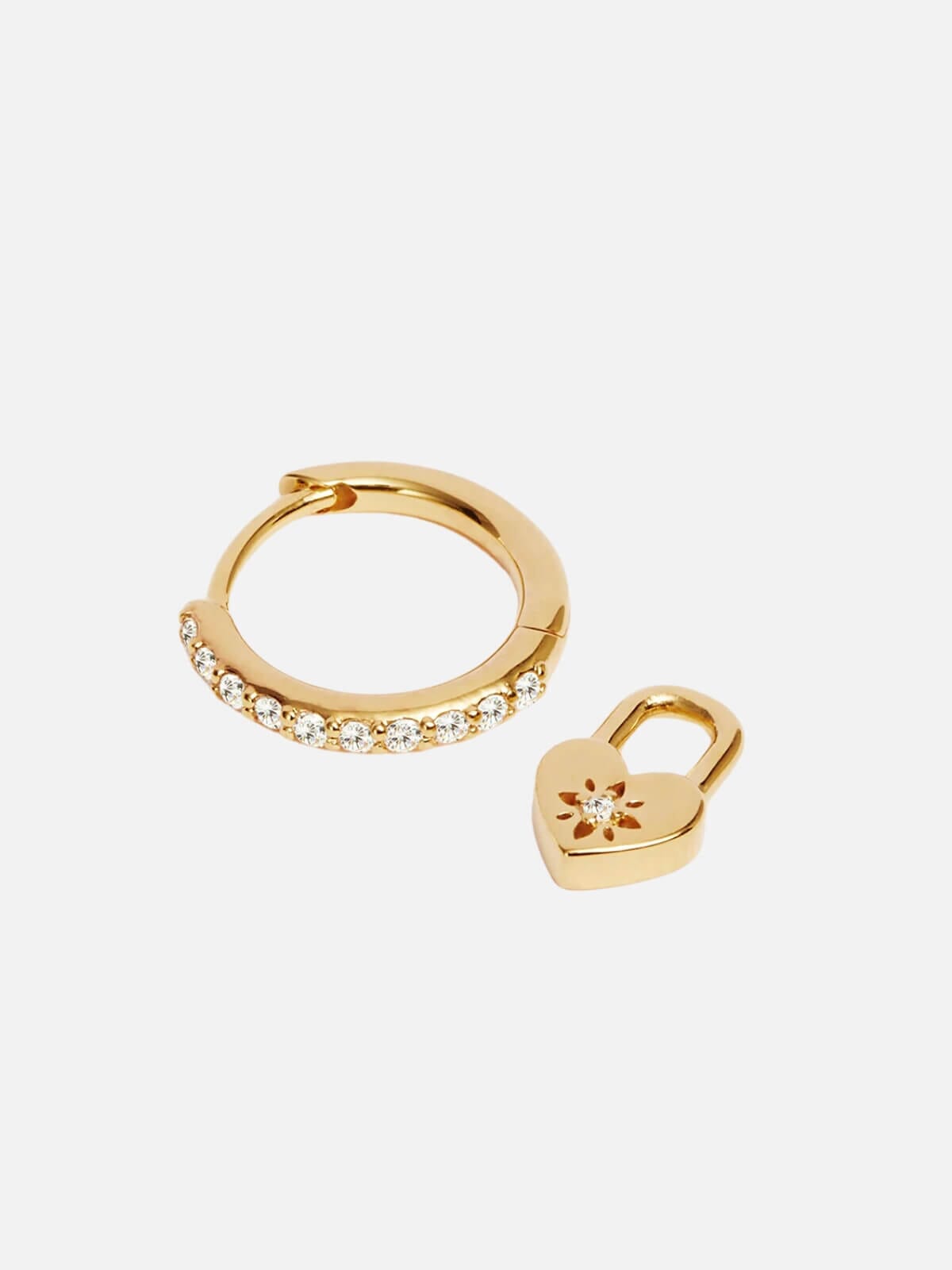 18k Gold Vermeil Love Unlocked Padlock Hoops Earrings By Charlotte 