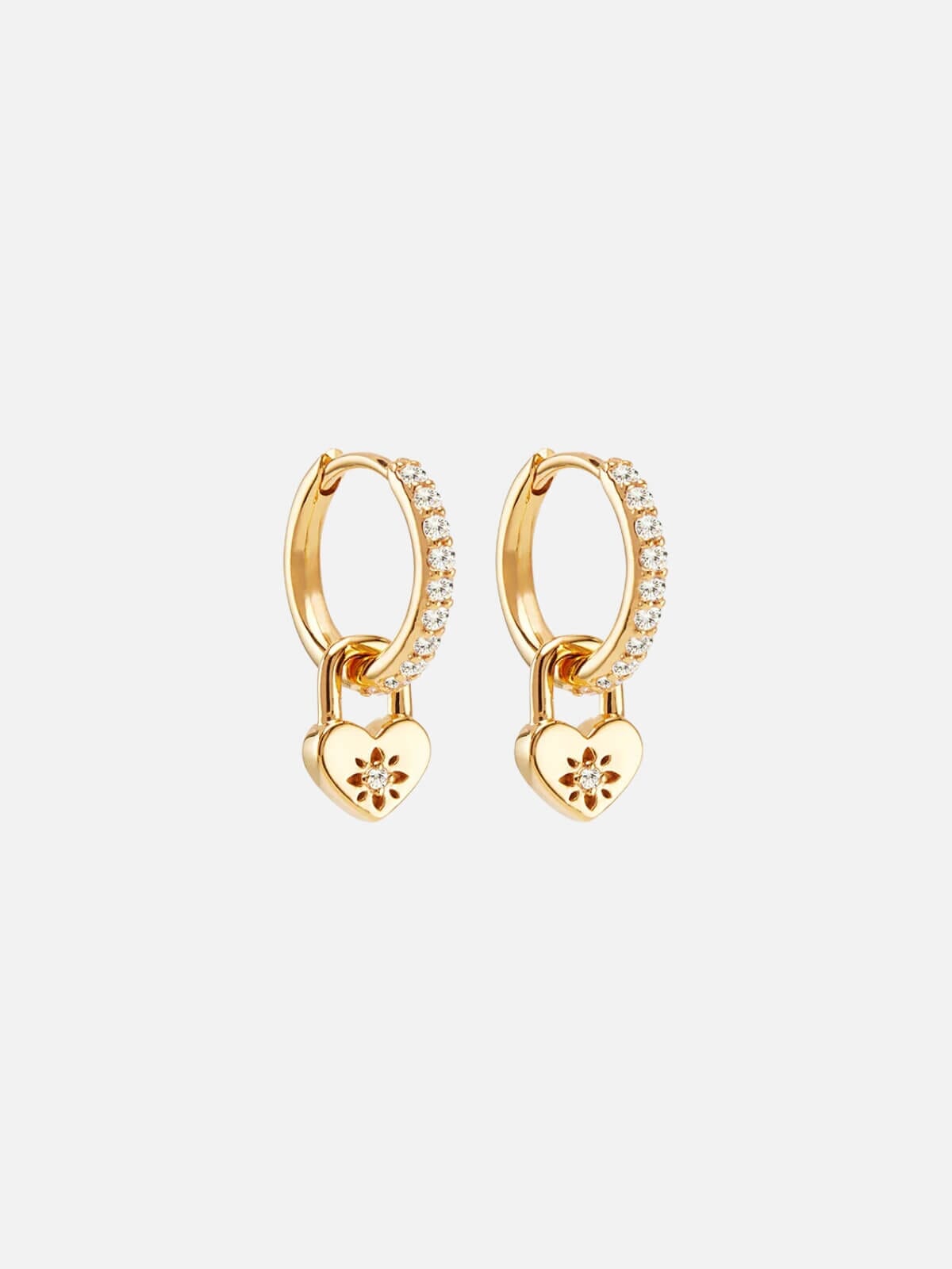 By Charlotte | 18k Gold Vermeil Love Unlocked Padlock Hoops | Perlu