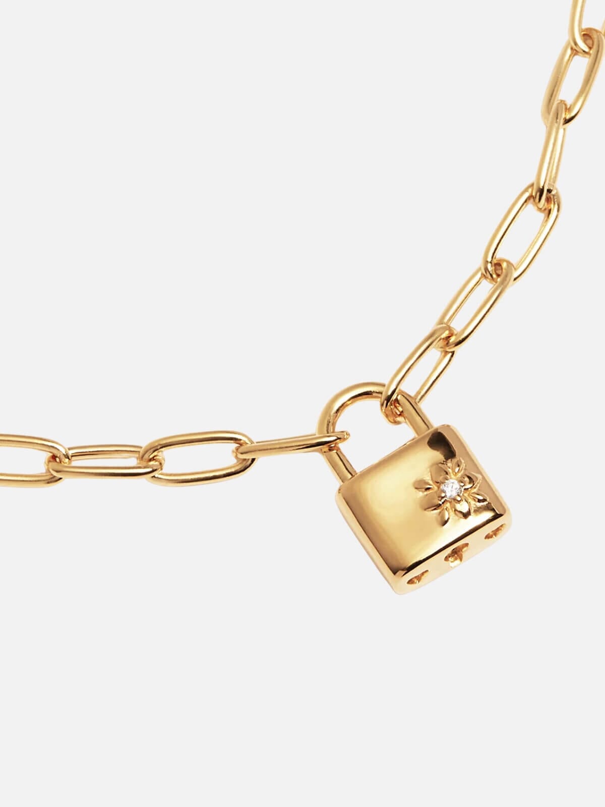 18k Gold Vermeil Promise of Us Lotus Padlock Bracelet Bracelets By Charlotte 