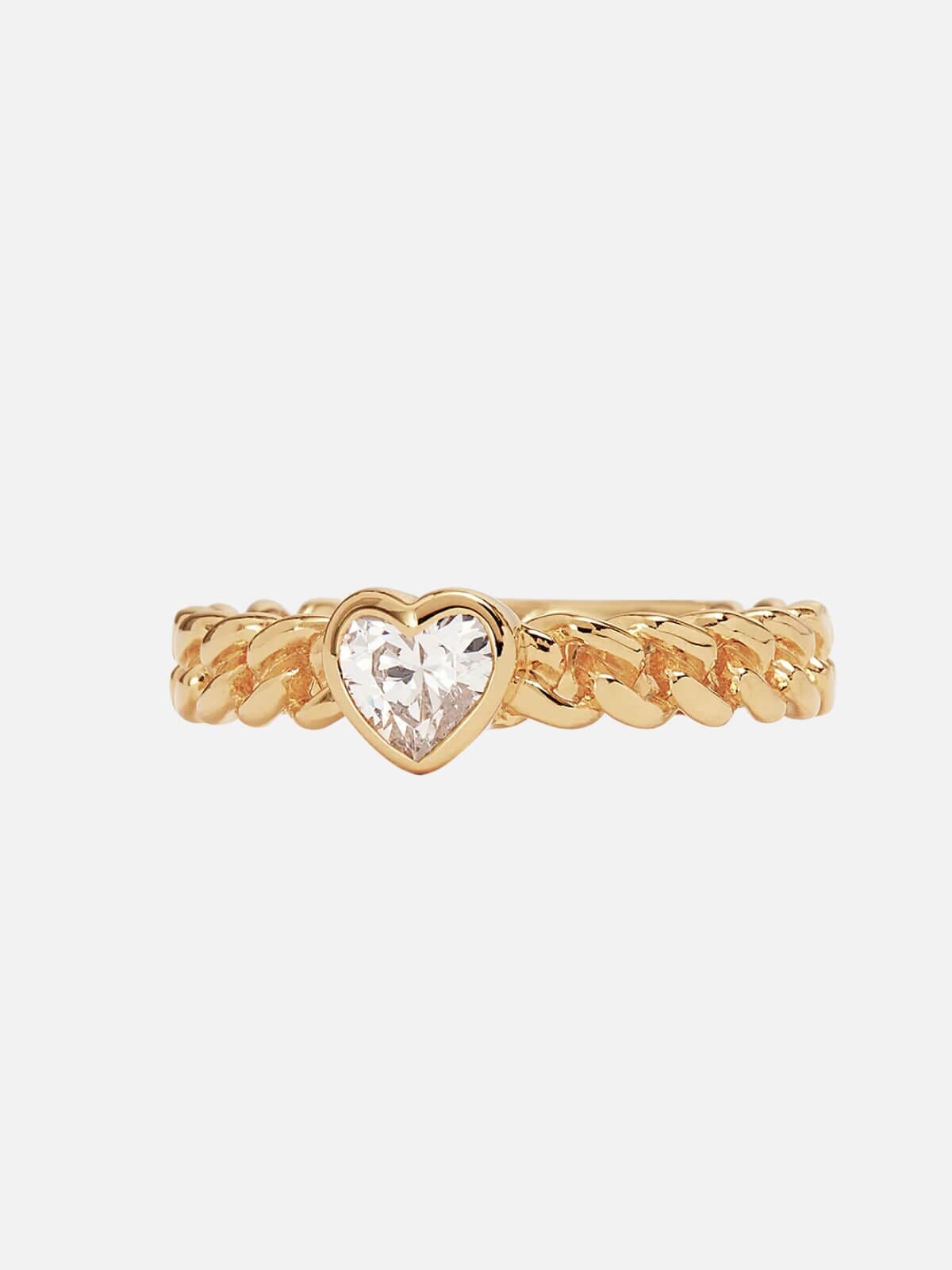 By Charlotte | 18k Gold Vermeil Radiant Heart Engravable Ring | Perlu