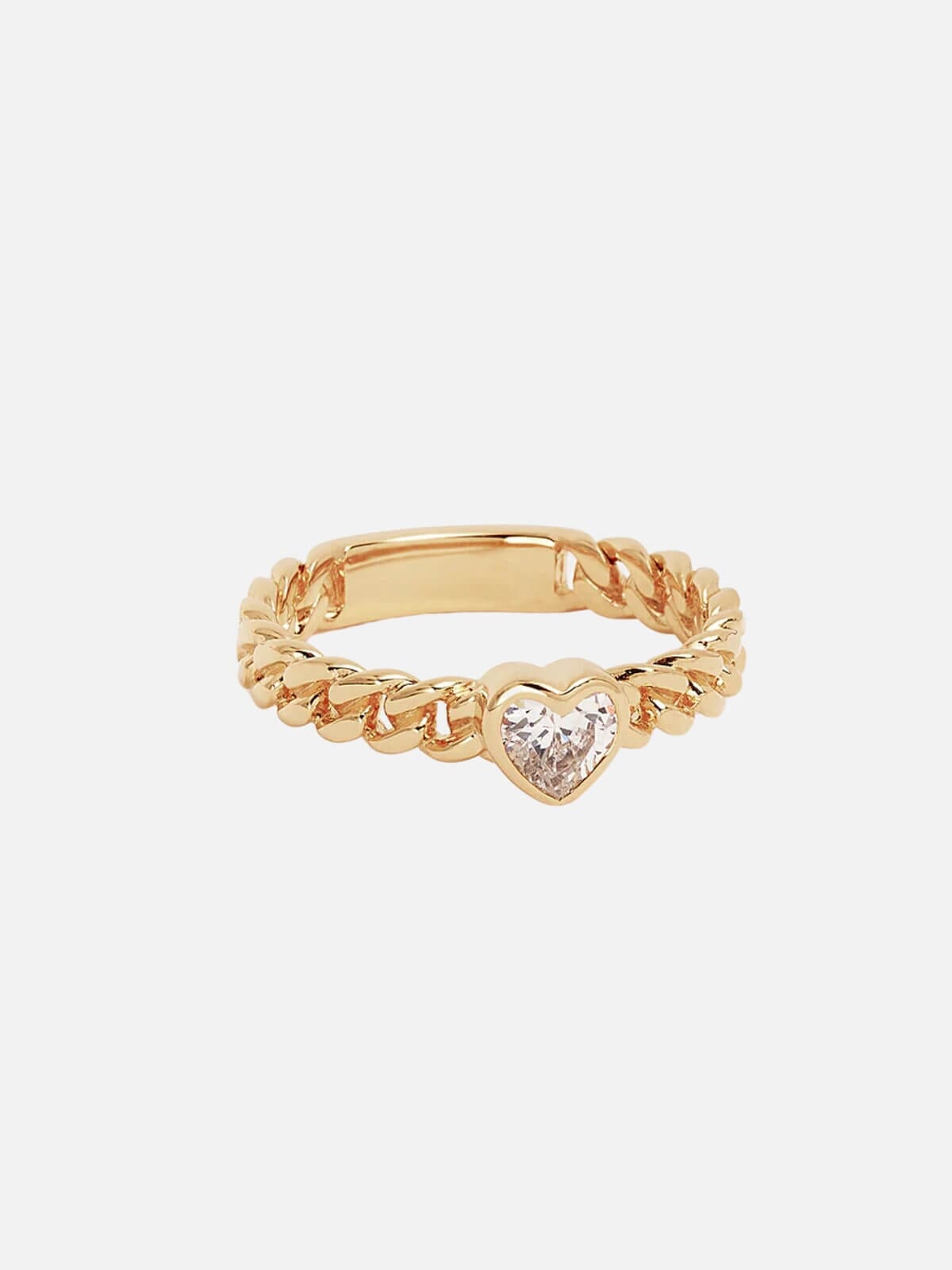 By Charlotte | 18k Gold Vermeil Radiant Heart Engravable Ring | Perlu
