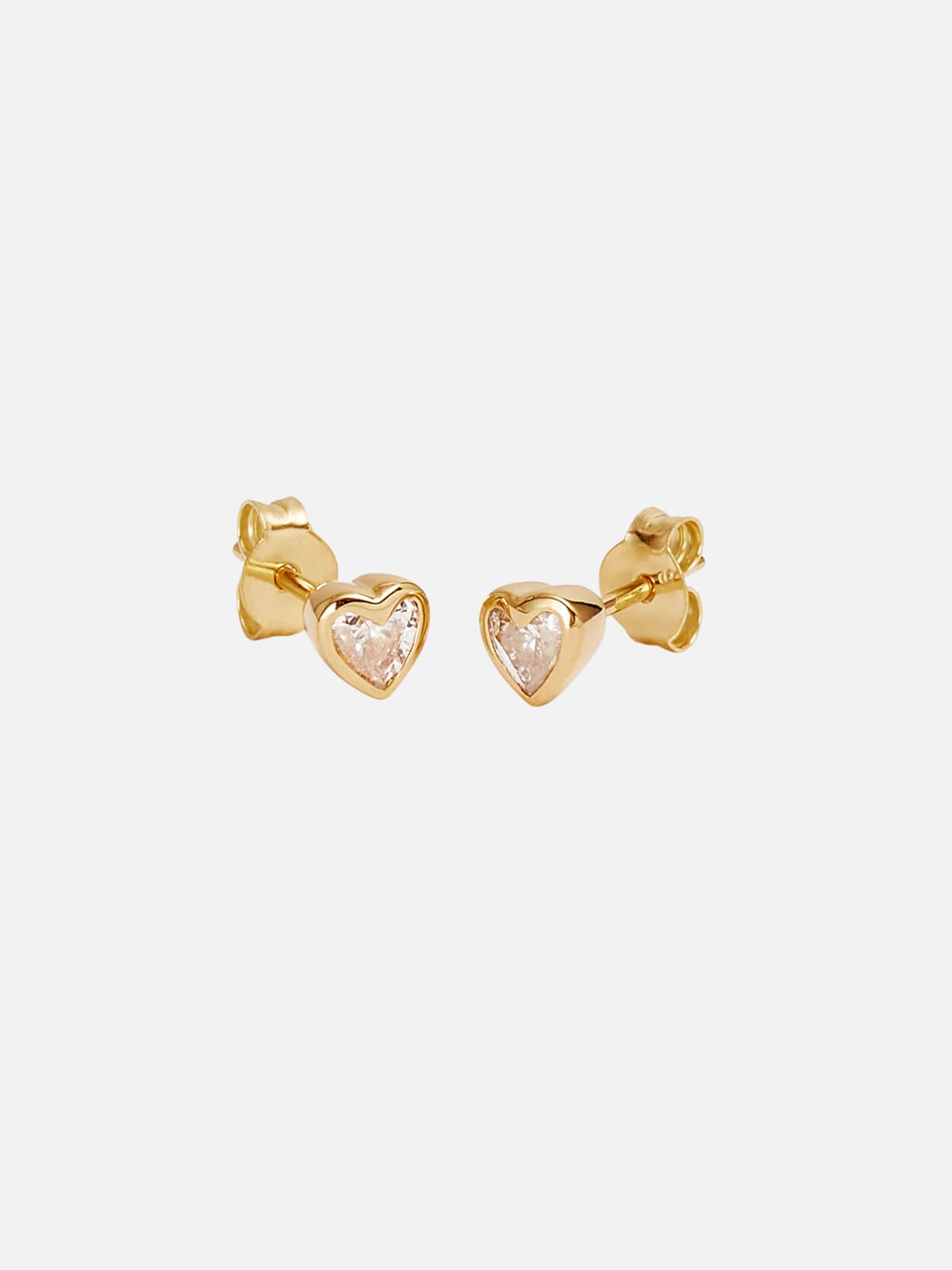 18k Gold Vermeil Radiant Heart Stud Earrings