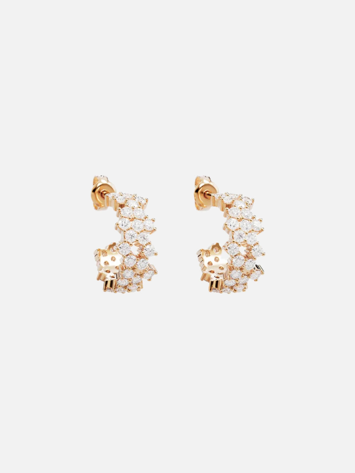 Crystal Dust Hoops - 18k Gold Plated