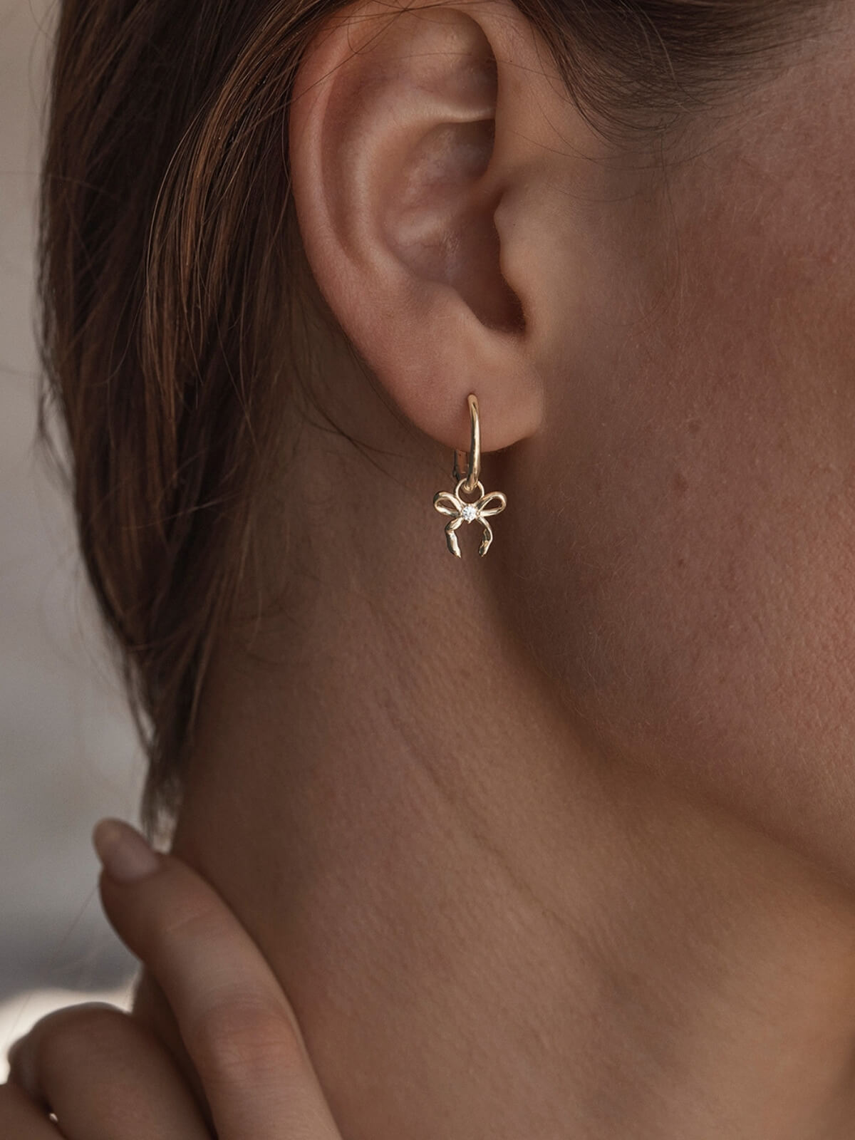 Forever More Bow Hoops - 18K Gold