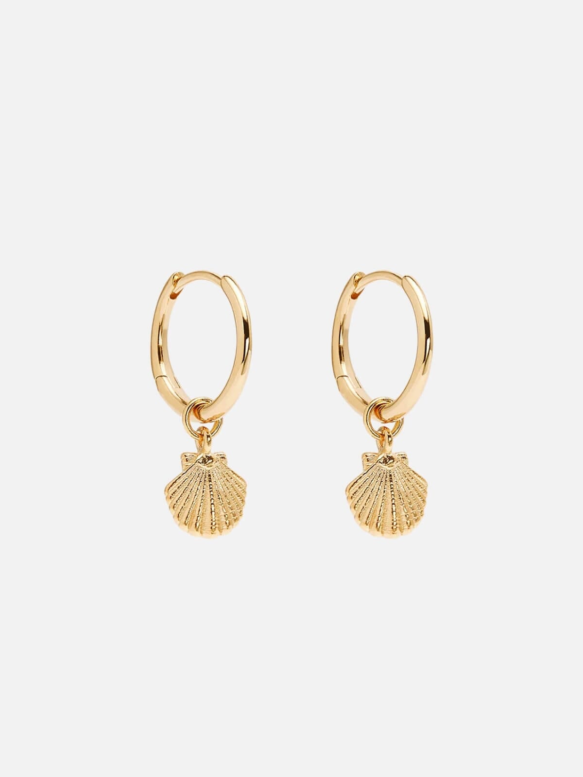 Gold By The Shore Shell Hoops Earrings By Charlotte 