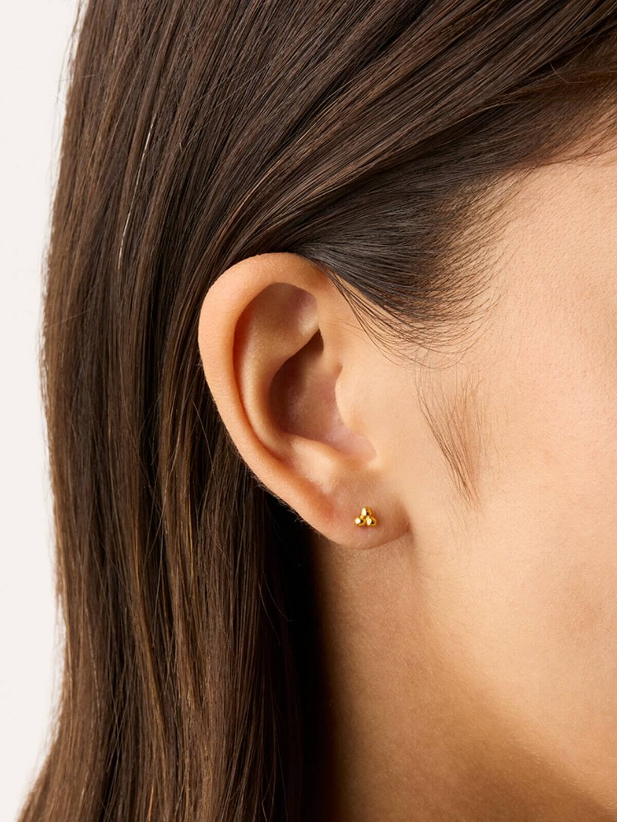 by charlotte | Karma Stud Earrings - 18k Gold Vermeil | Perlu