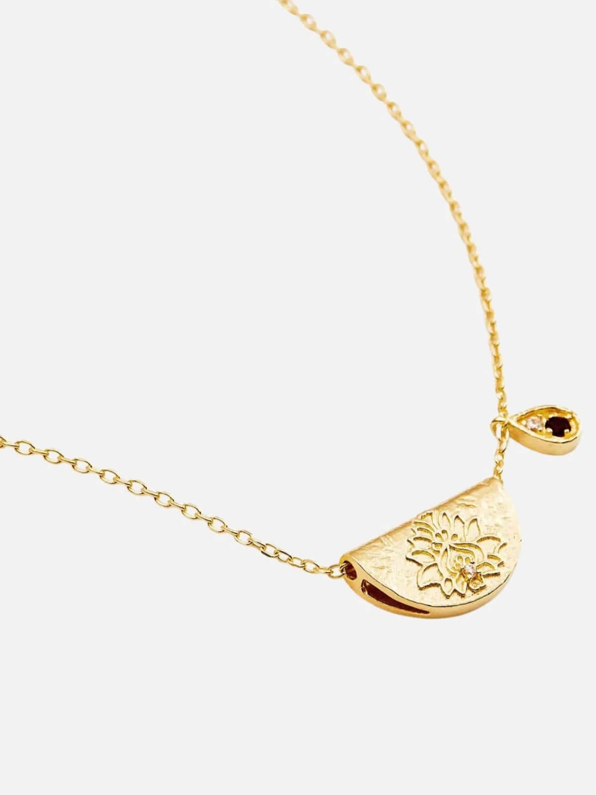 Lotus Birthstone Necklace - September | Sapphire - Gold Necklaces By Charlotte 