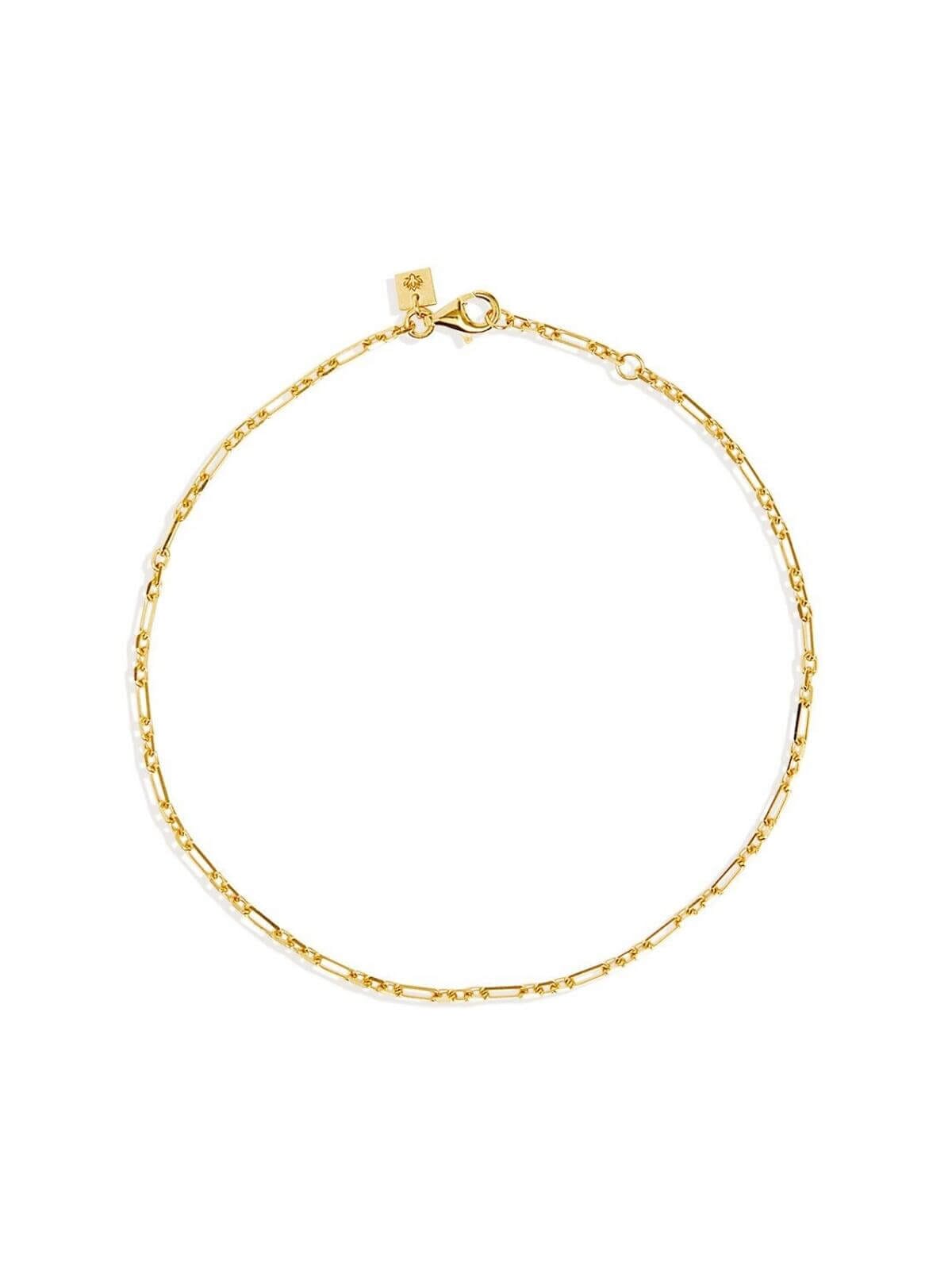 By Charlotte | Mixed Link Chain Anklet - Gold | Perlu