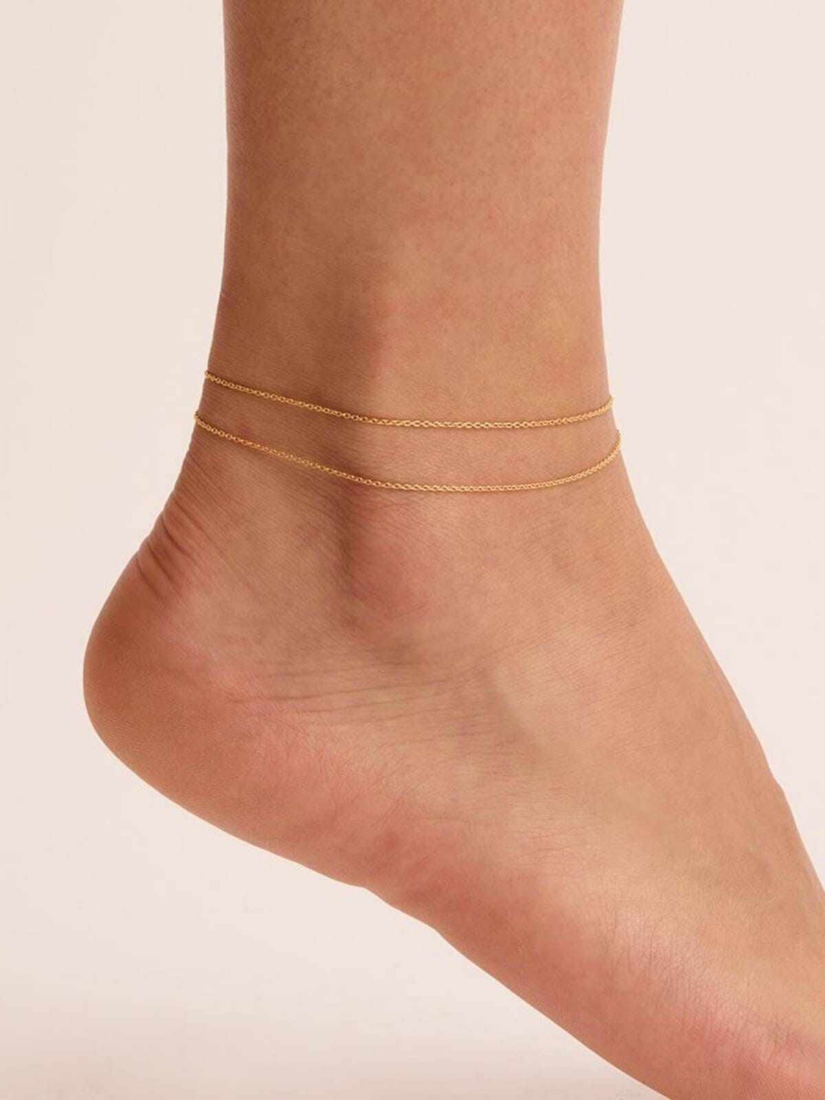 By Charlotte | Purity Double Chain Anklet - Gold | Perlu
