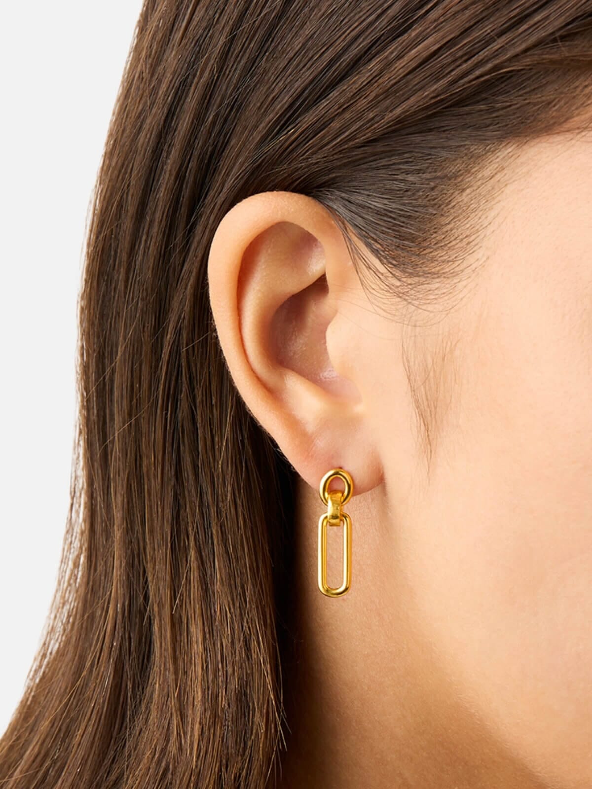 by charlotte | Shield Drop Earrings - 18k Gold Vermeil | Perlu